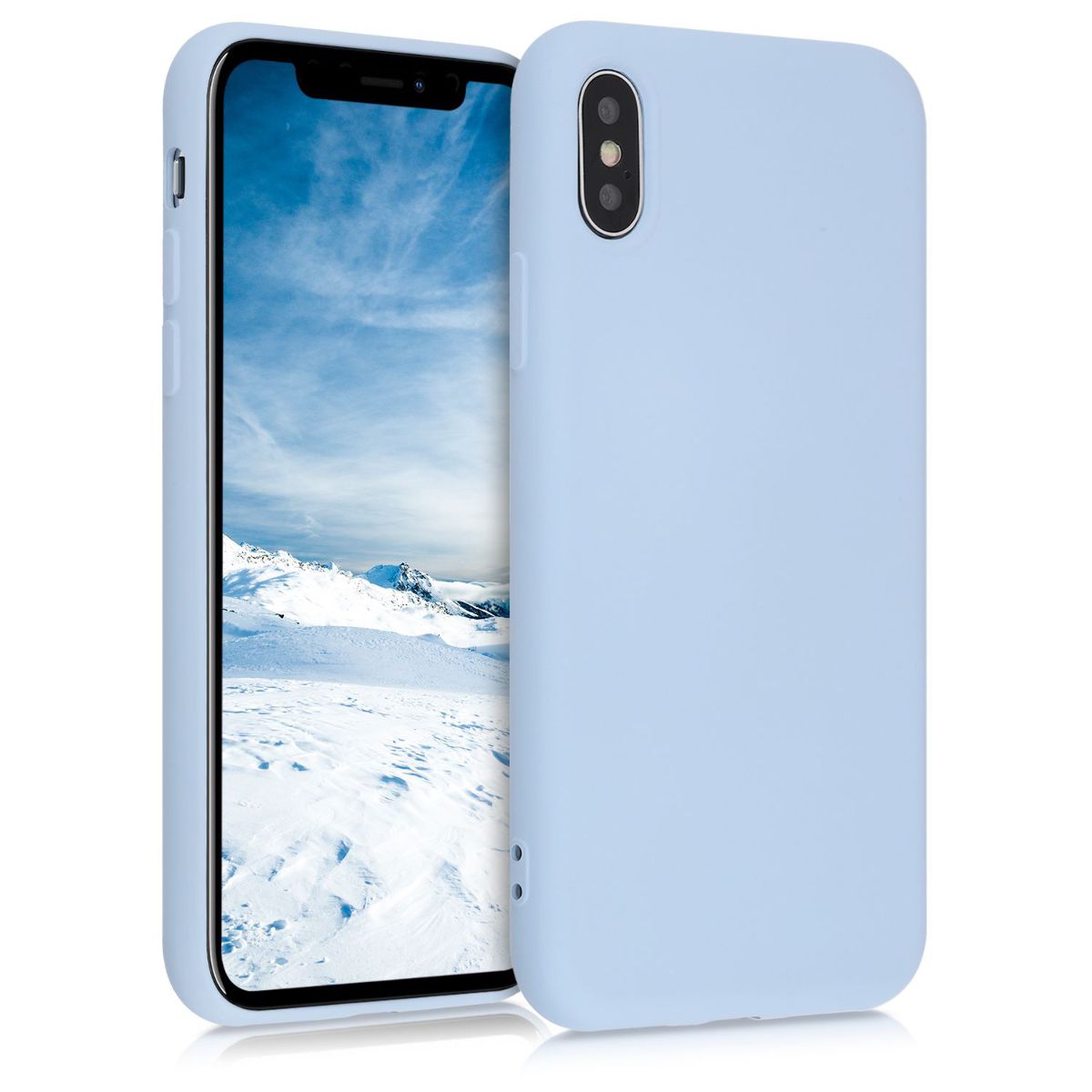 kwmobile kryt pro Apple iPhone X - Slim ochranný TPU silikonový Phone obal - matně světle modrá