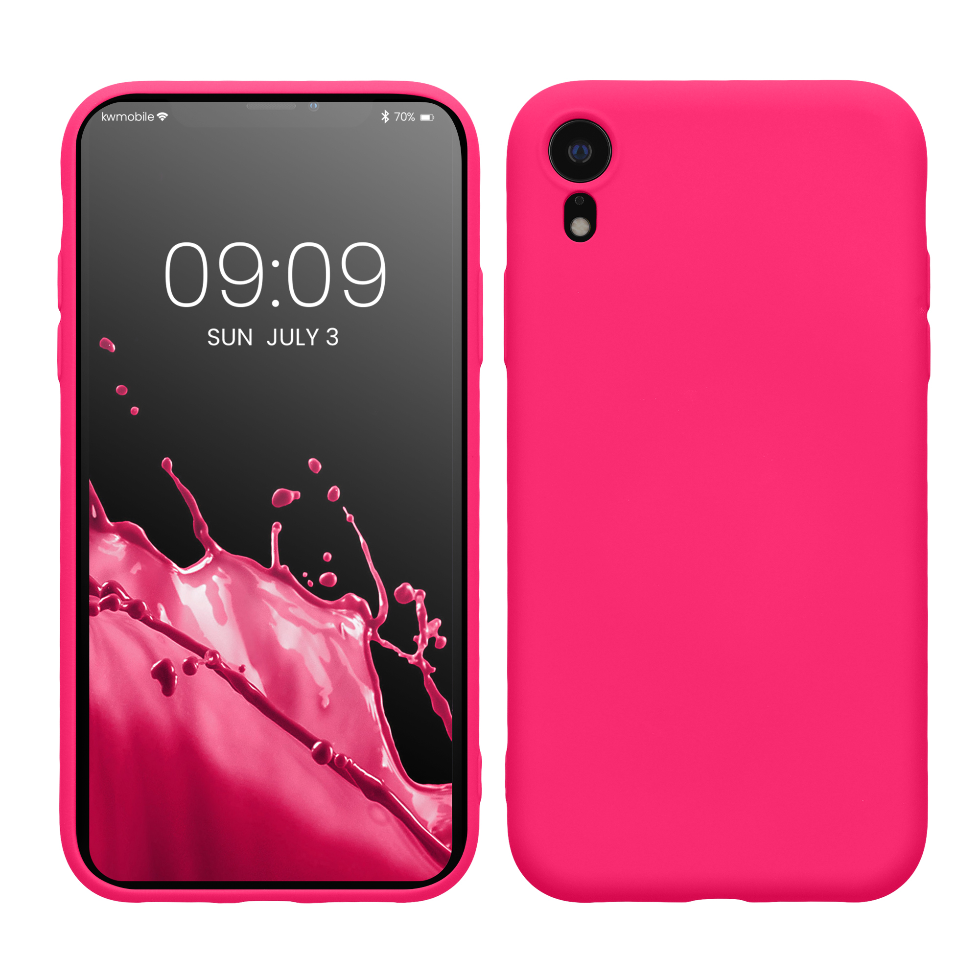 Silikonový kryt na mobil kwmobile pro Apple iPhone XR - neonově růžová