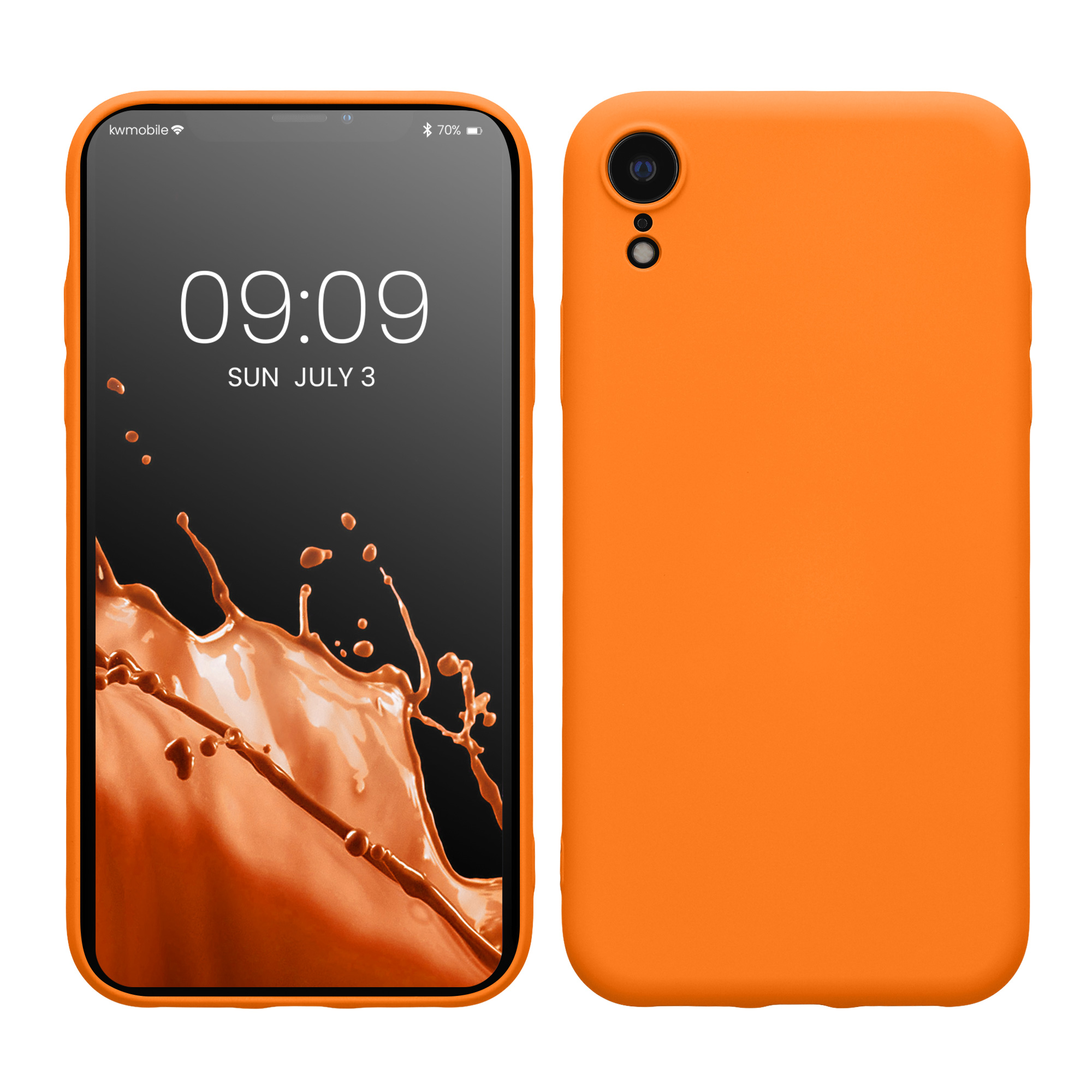 Silikonový kryt na mobil kwmobile pro Apple iPhone XR - oranžová Fruity Orange