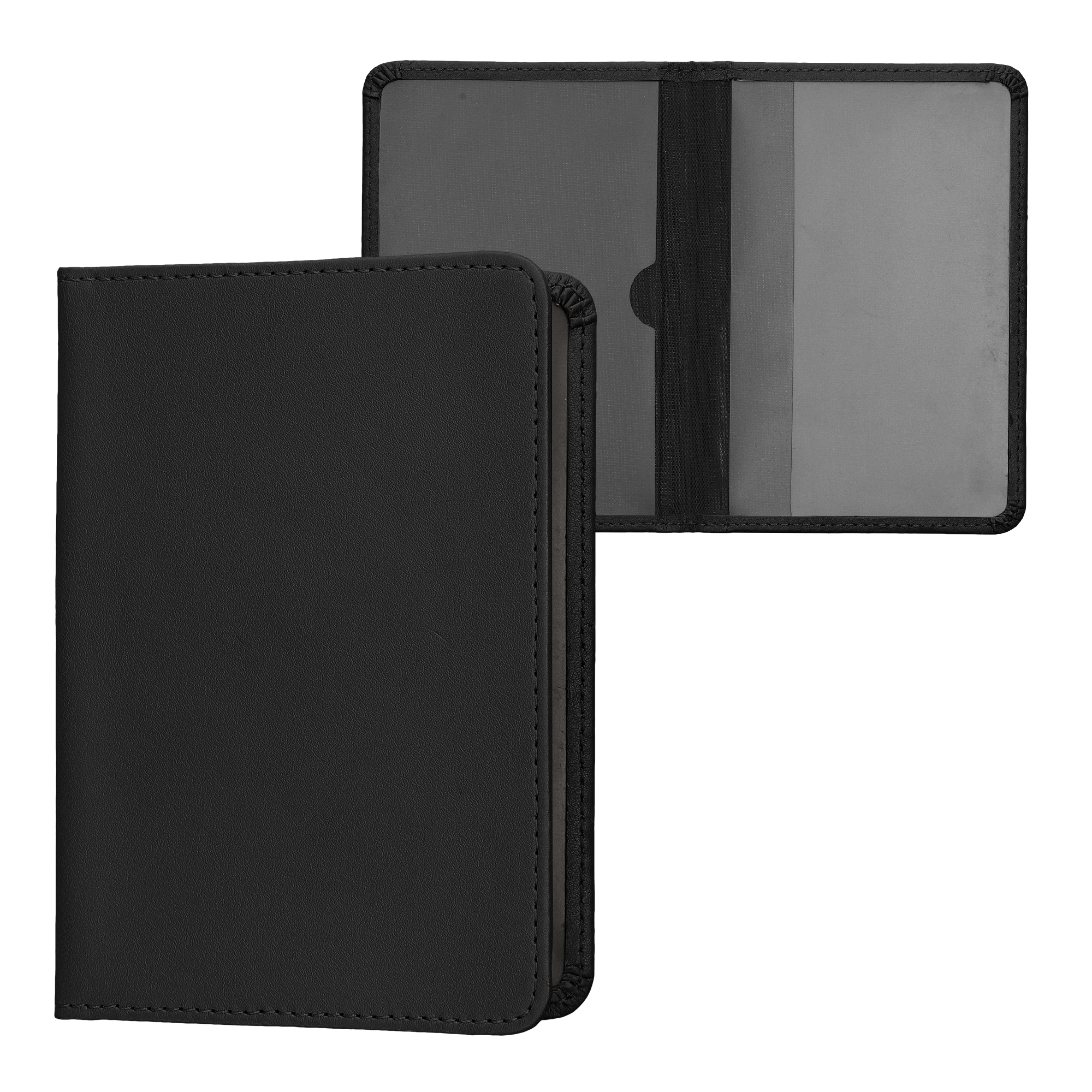 Obal na doklady od auta kwmobile PU kůže - 12 × 17,5 cm otevřené / 9,2 × 13 cm složené - černá