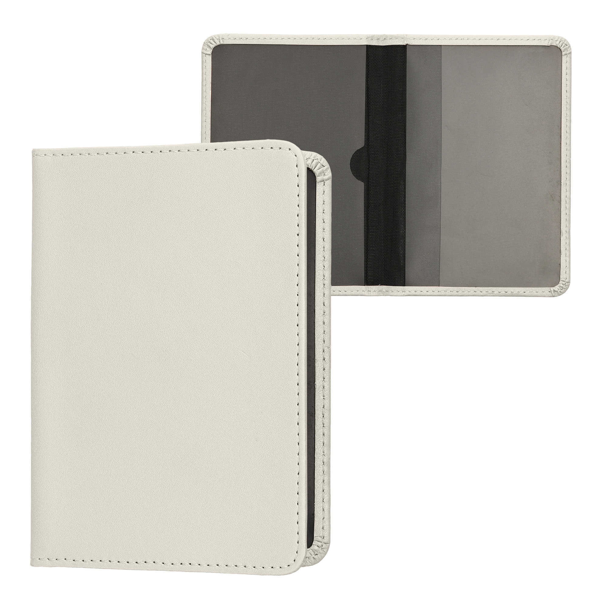 Obal na doklady od auta kwmobile PU kůže - 12 × 17,5 cm otevřené / 9,2 × 13 cm složené - bílá