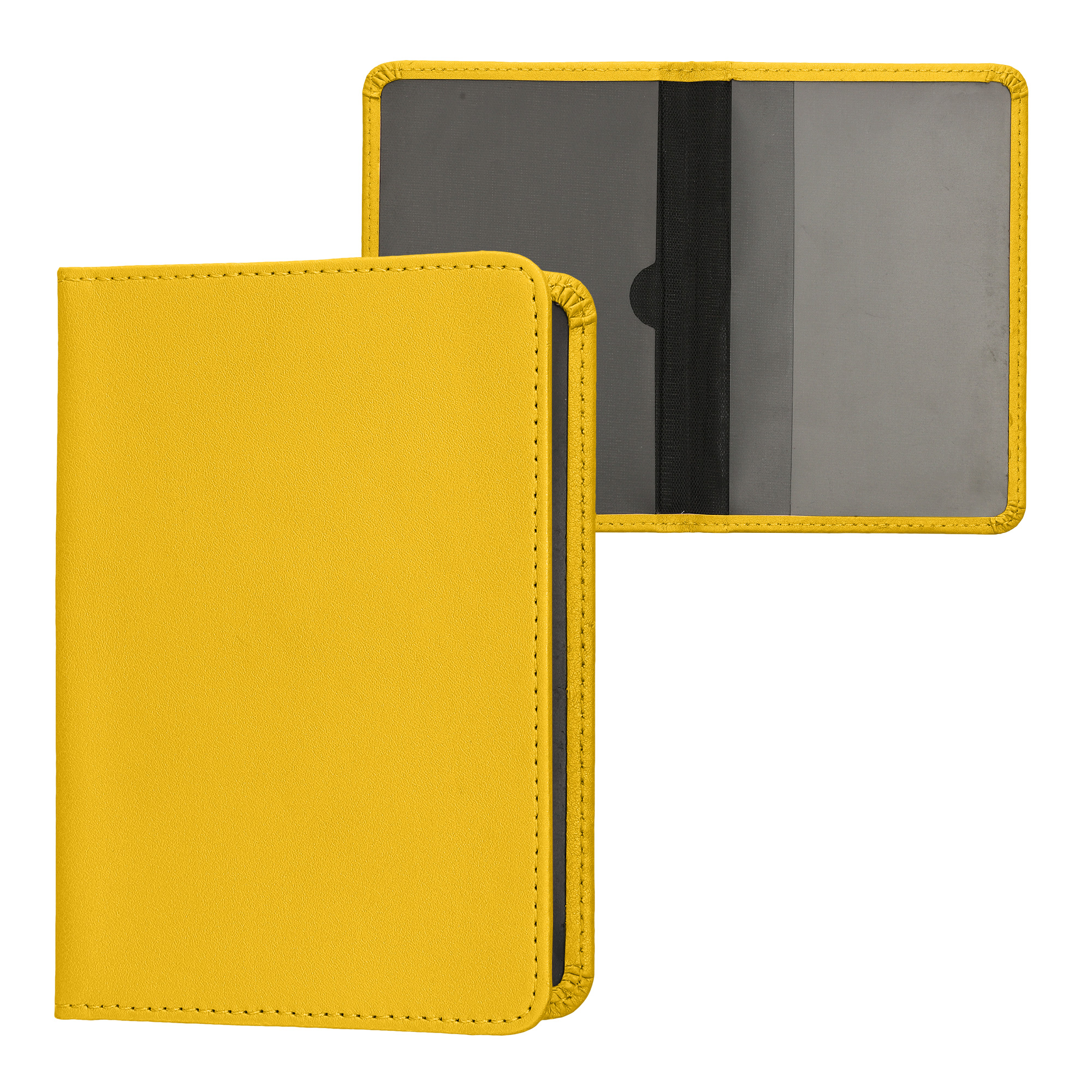 Obal na doklady od auta kwmobile 12 x 17,5 cm / 9,2 x 13 cm PU kůže - žlutá