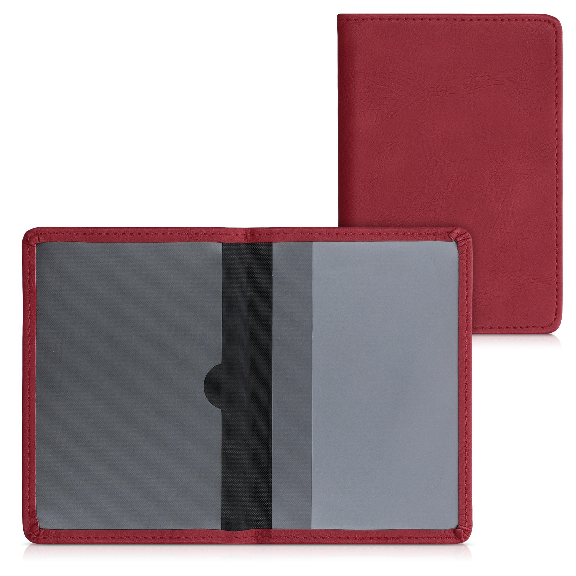 Obal na doklady od auta kwmobile 12 x 17,5 cm / 9,2 x 13 cm PU kůže - červená