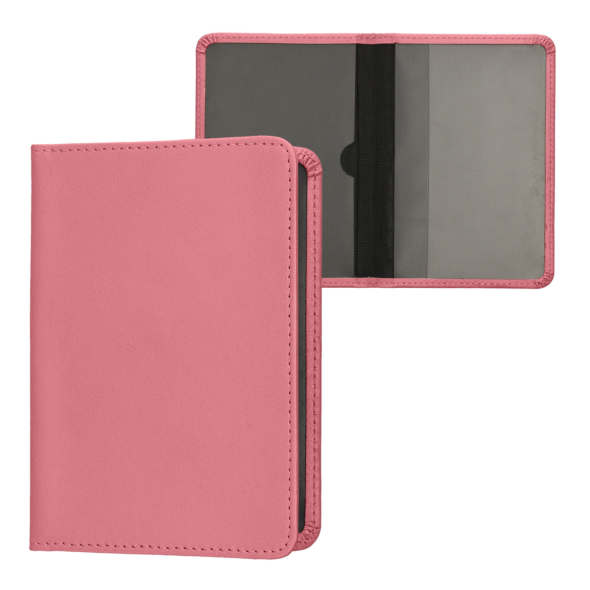 Obal na doklady od auta kwmobile 12 x 17,5 cm / 9,2 x 13 cm PU kůže - pudrově růžová