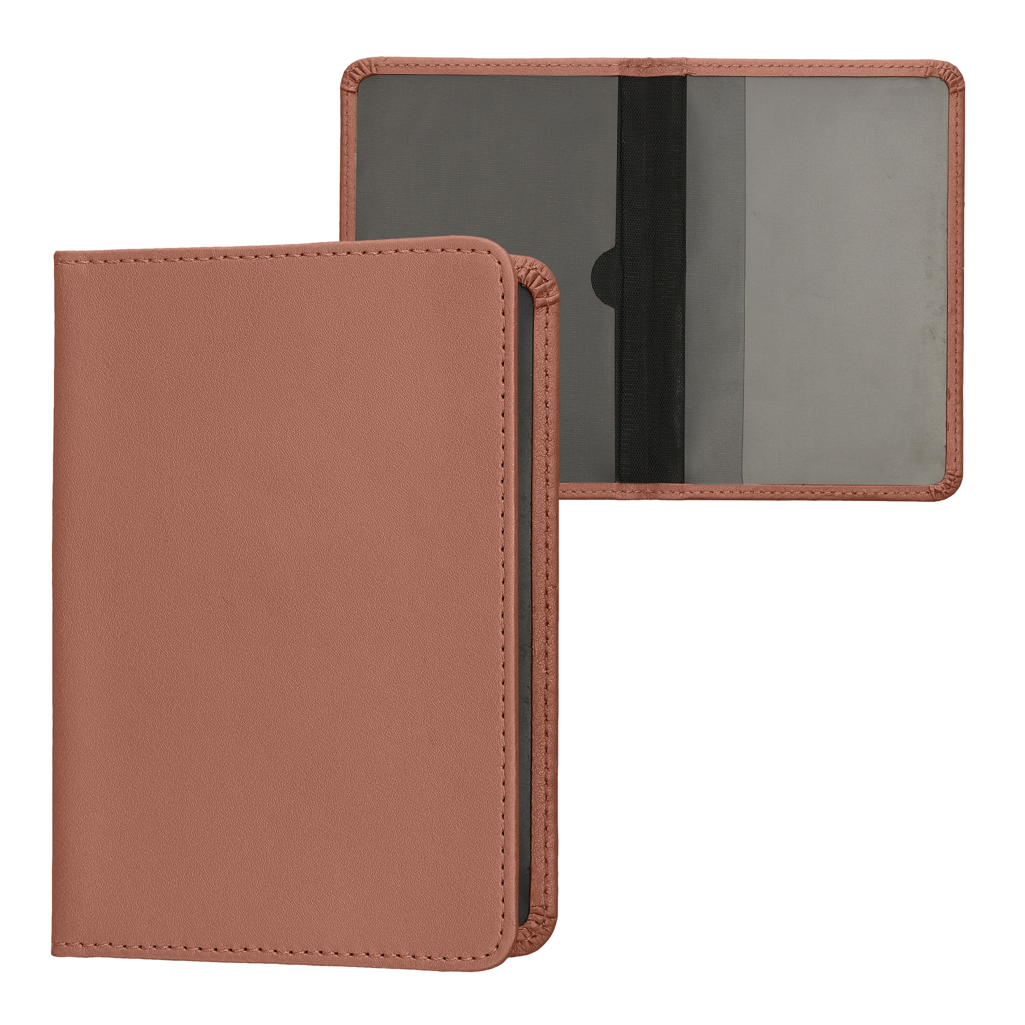 Obal na doklady od auta kwmobile PU kůže - 12 × 17,5 cm otevřené / 9,2 × 13 cm složené - tmavě růžová
