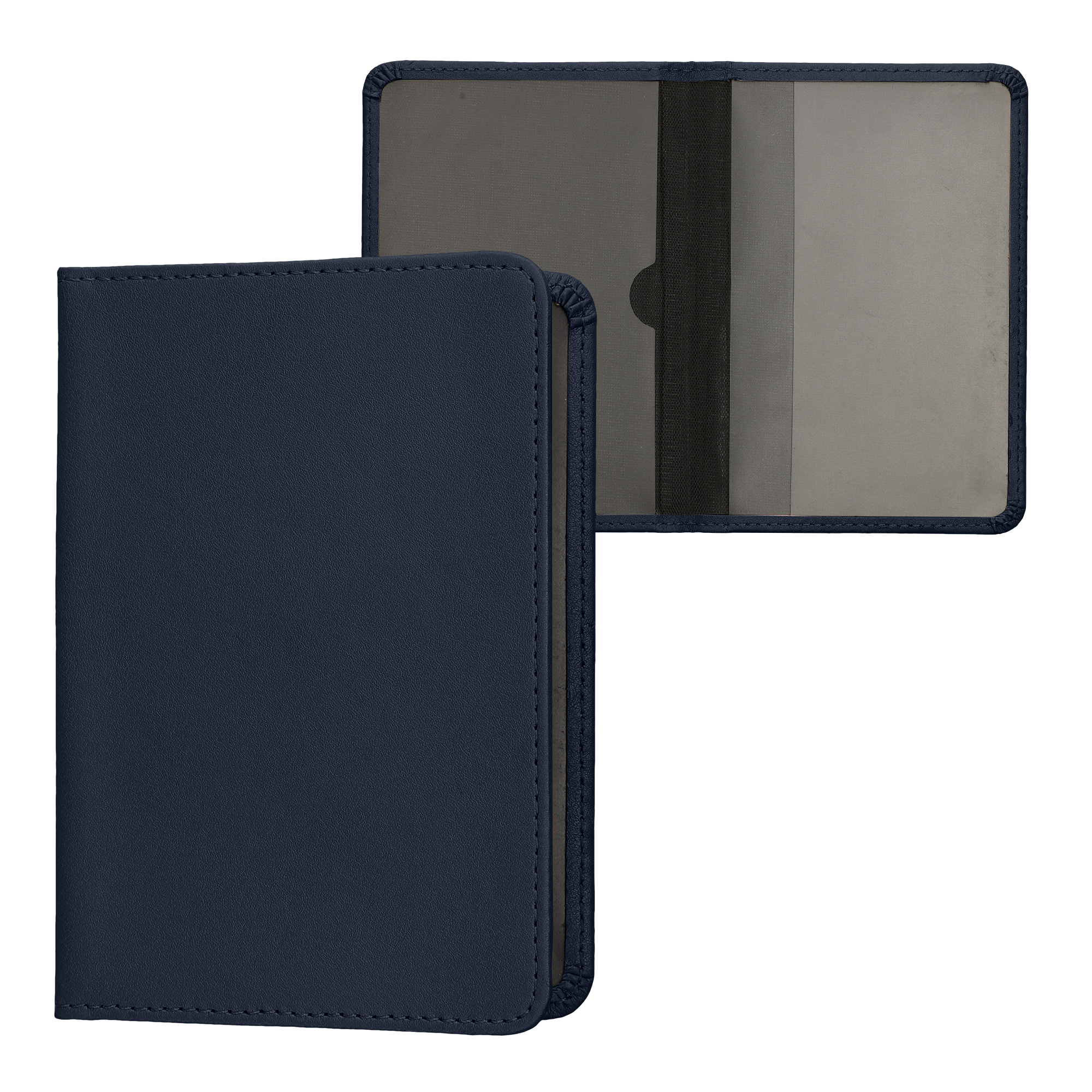 Obal na doklady od auta kwmobile PU kůže - 12 × 17,5 cm otevřené / 9,2 × 13 cm složené - tmavě modrá
