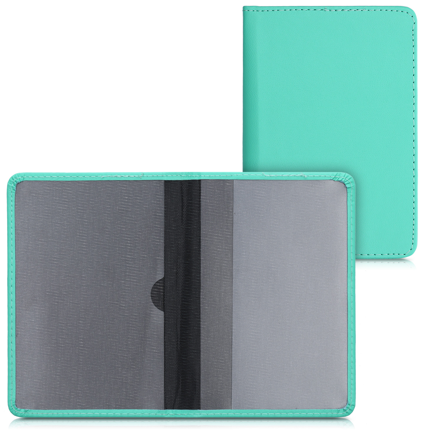 Obal na doklady od auta kwmobile 12 x 17,5 cm / 9,2 x 13 cm PU kůže - mátová