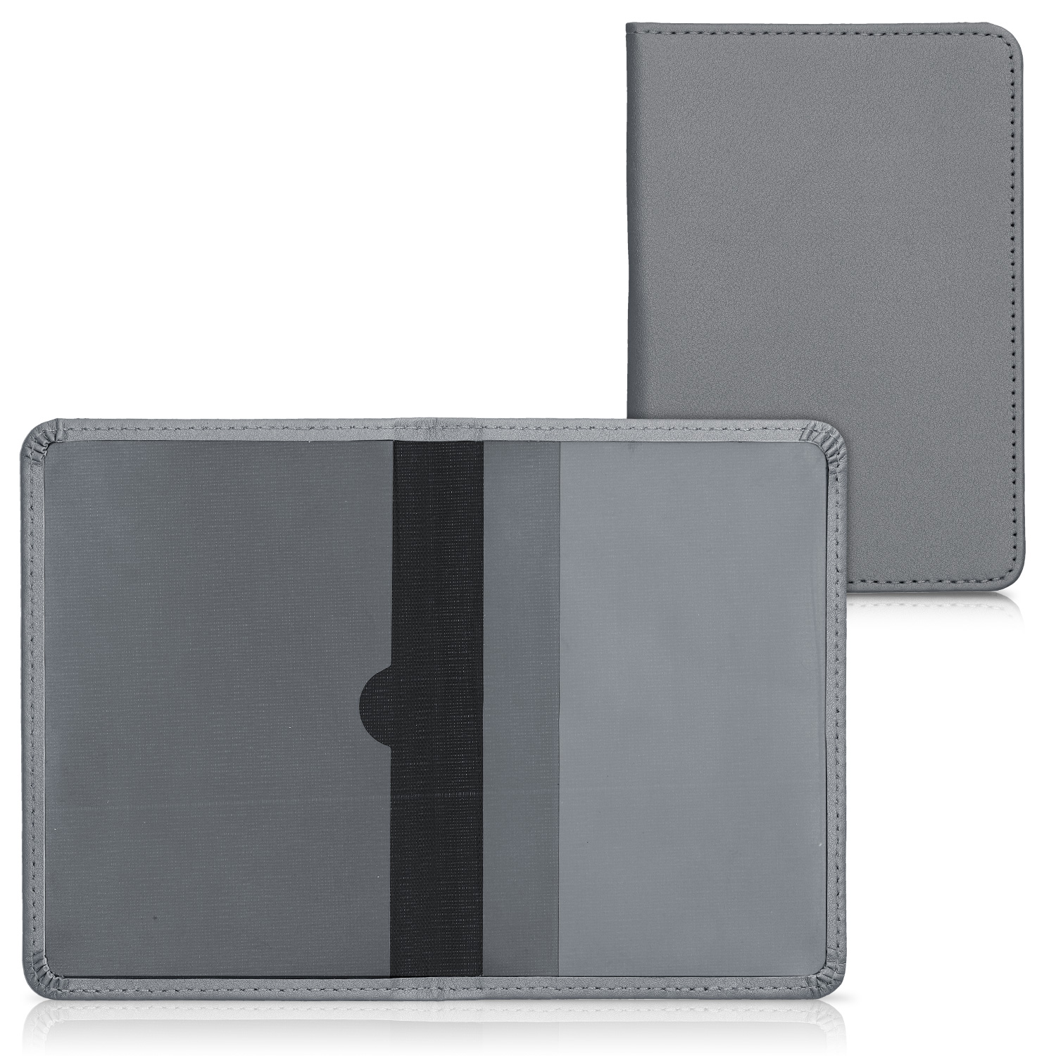 Obal na doklady od auta kwmobile PU kůže - 12 × 17,5 cm otevřené / 9,2 × 13 cm složené - antracitová