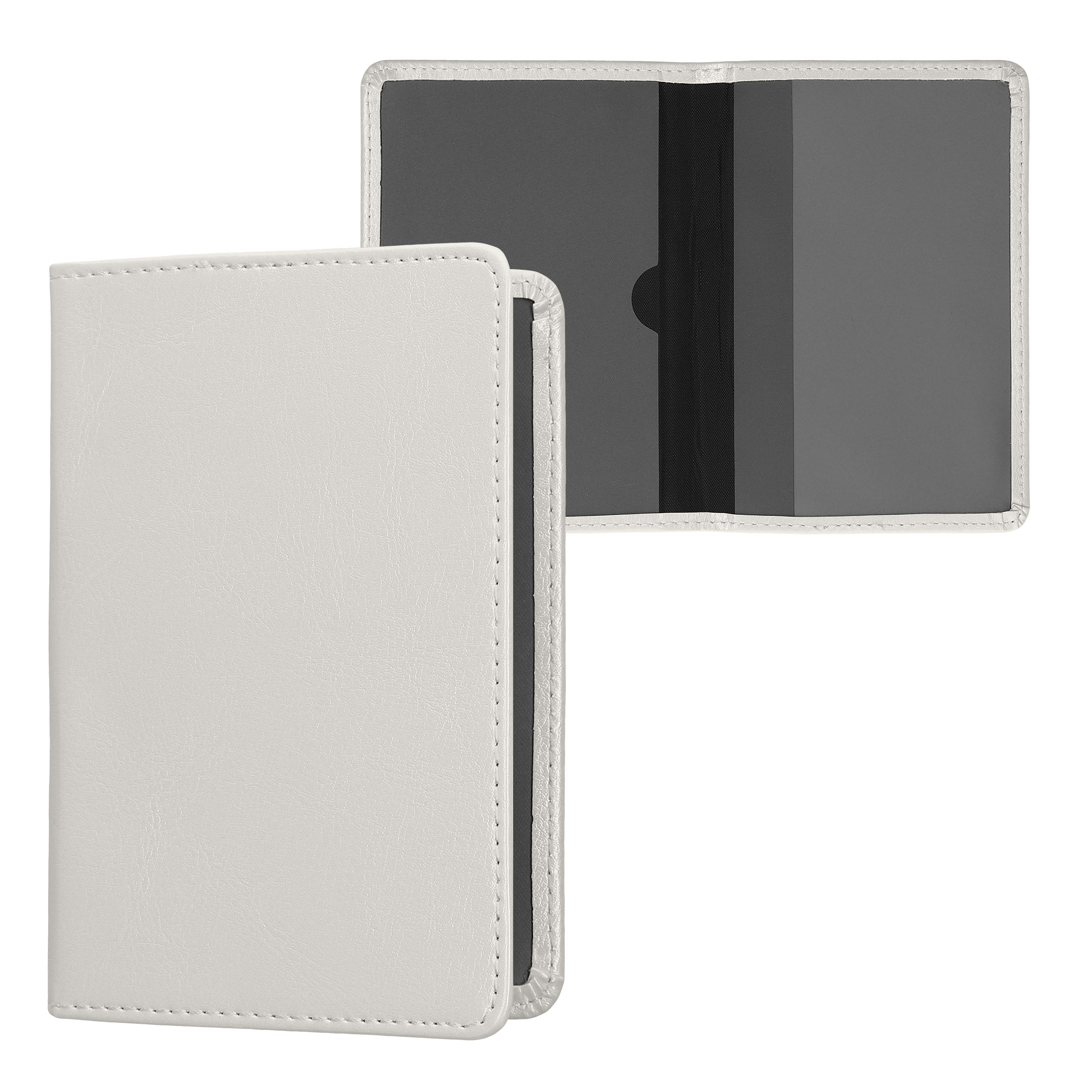 Obal na doklady od auta kwmobile 12 x 17,5 cm / 9,2 x 13 cm PU kůže - stříbrná