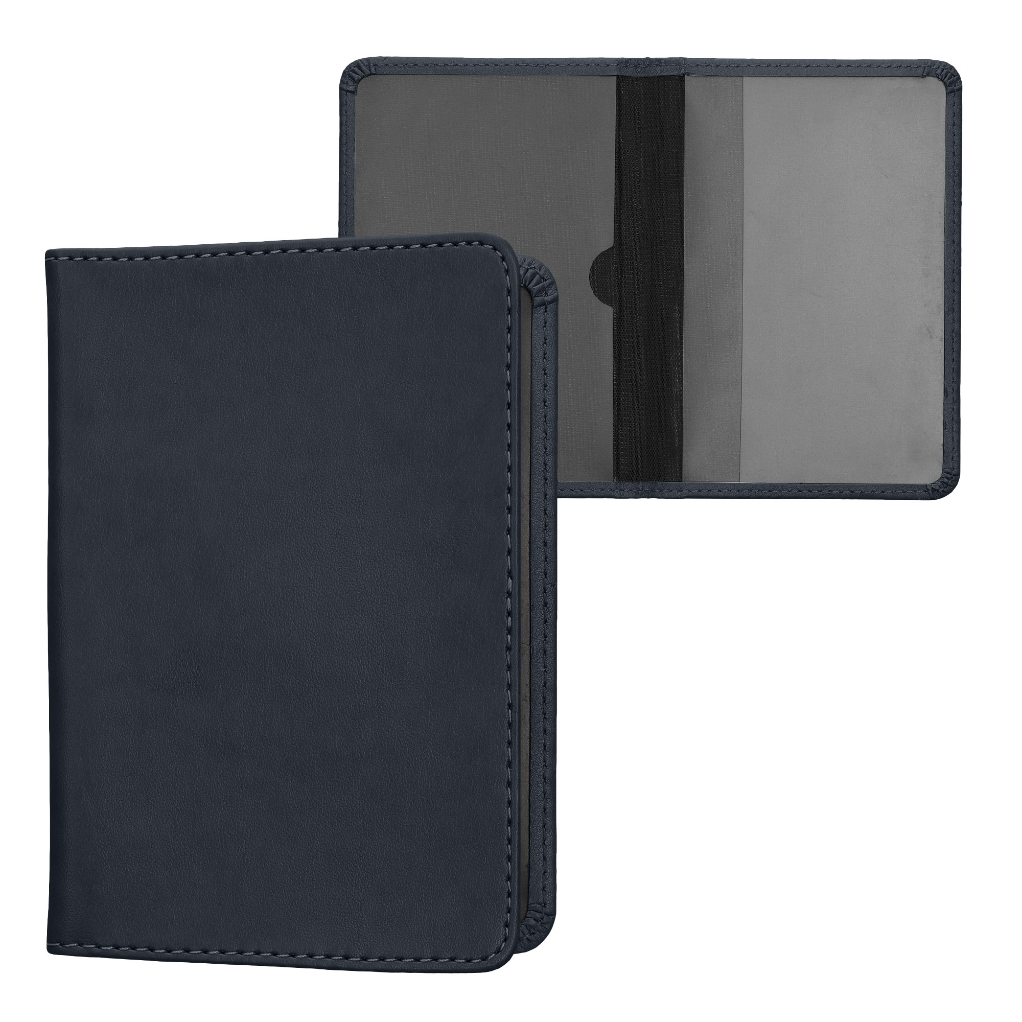 Obal na doklady od auta kwmobile 12 x 17,5 cm / 9,2 x 13 cm PU kůže - námořnická modrá