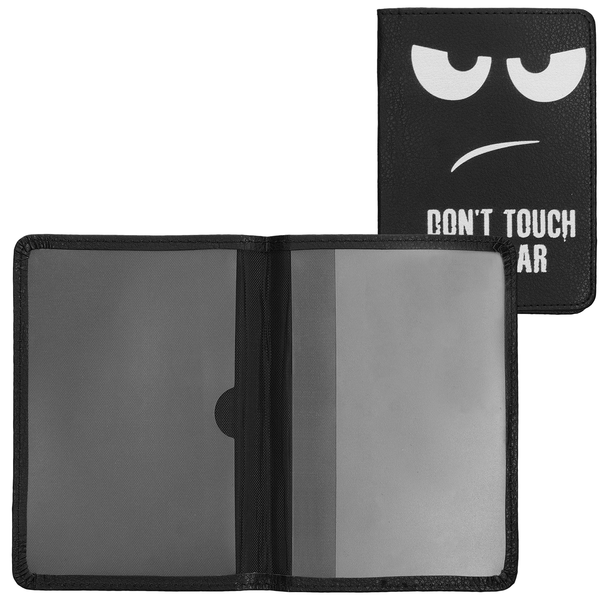Obal na doklady od auta kwmobile PU kůže - 12 × 17,5 cm otevřené / 9,2 × 13 cm složené - bílá / černá