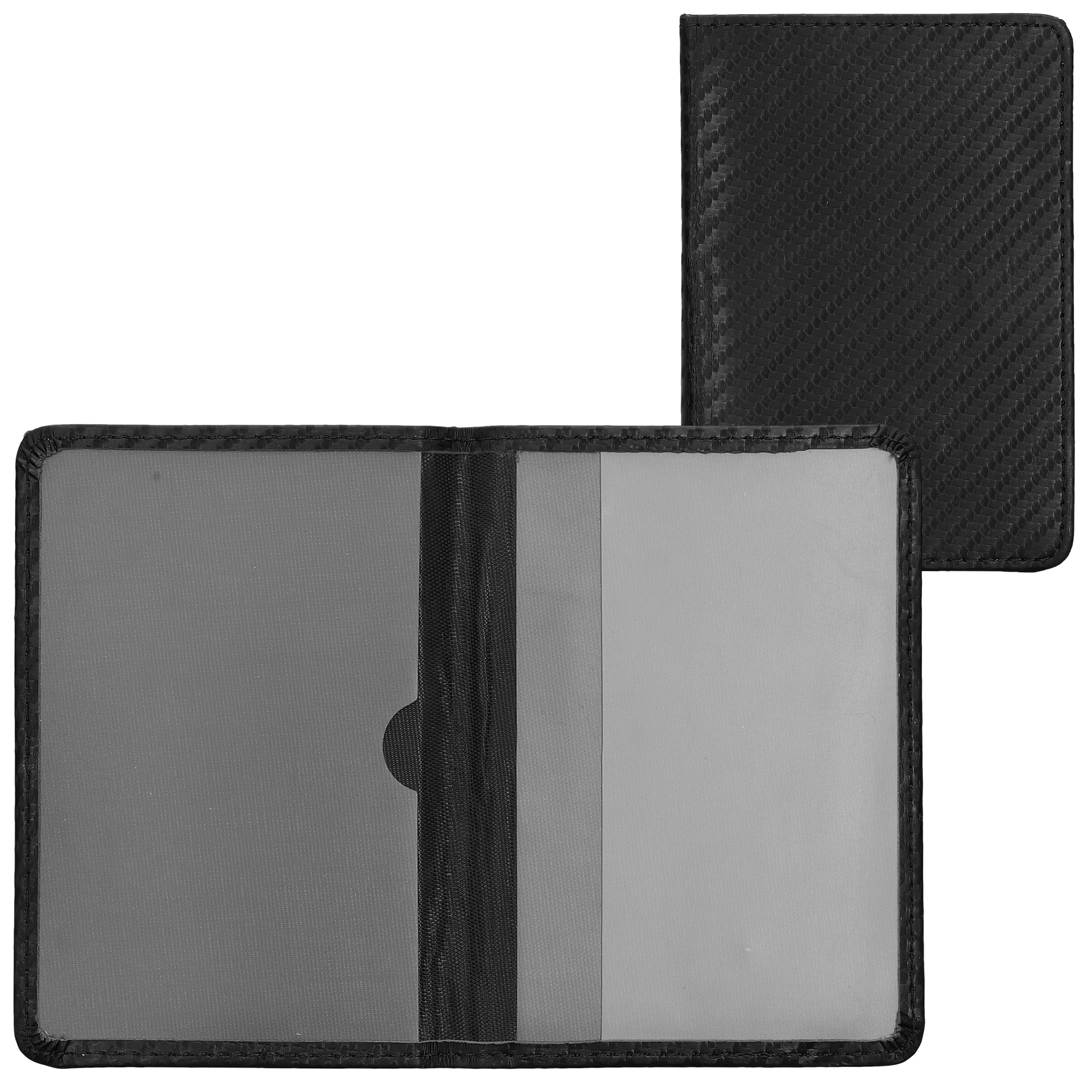 Obal na doklady od auta kwmobile 12 x 17,5 cm / 9,2 x 13 cm PU kůže motiv carbon - černo-červená