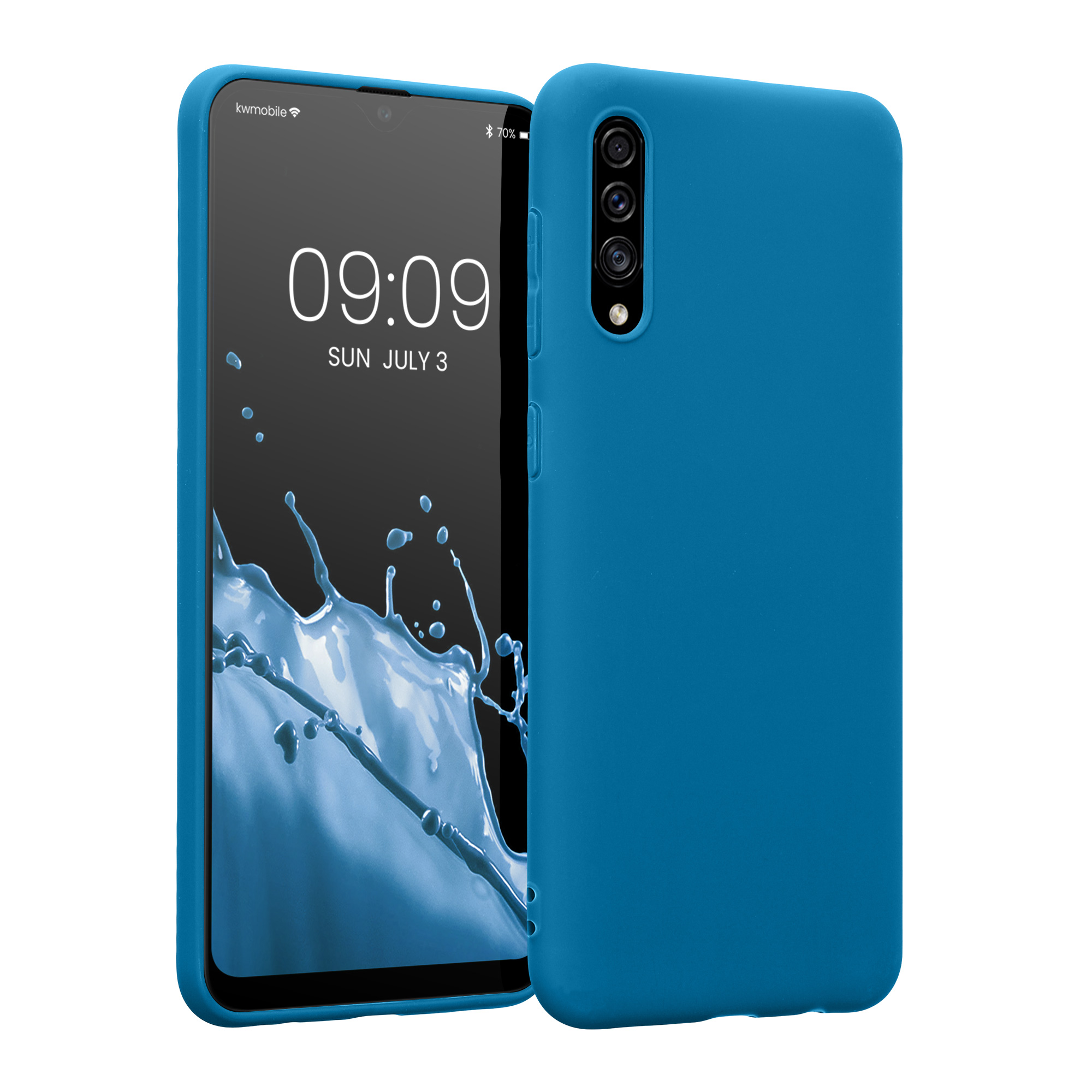 Kryt na mobil Samsung Galaxy A30s kwmobile TPU Karibská modrá