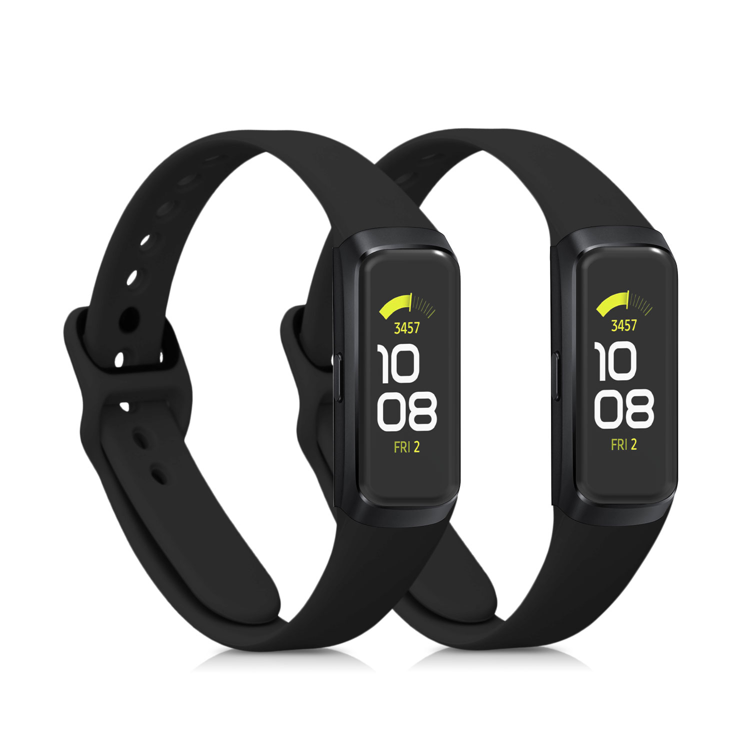 Silikonový řemínek na chytré hodinky Samsung Galaxy Fit (SM-R370) kwmobile 2 ks matně černý