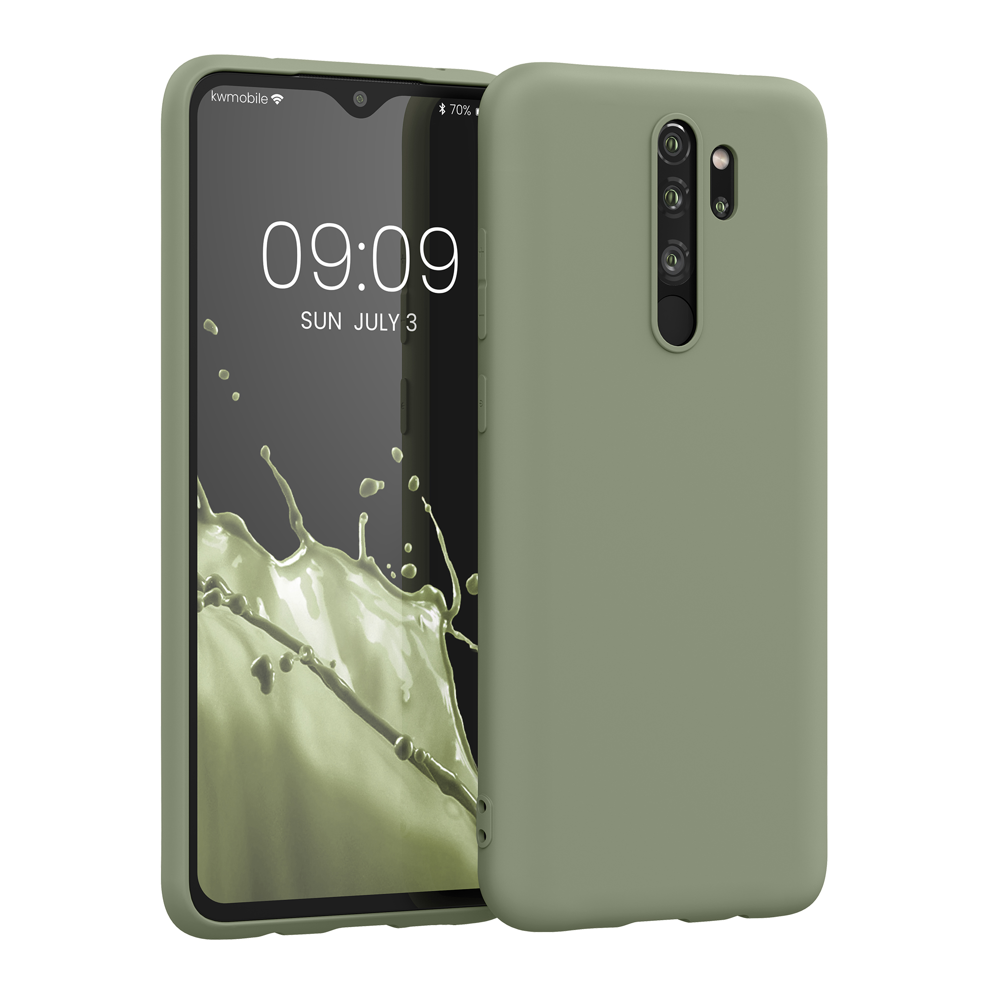 TPU kryt kwmobile pro Xiaomi Redmi Note 8 Pro - šedozelená