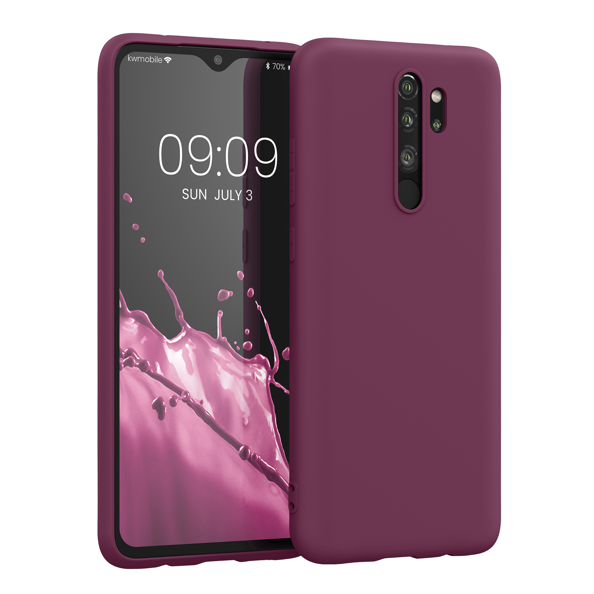 TPU kryt kwmobile pro Xiaomi Redmi Note 8 Pro - vínově fialová