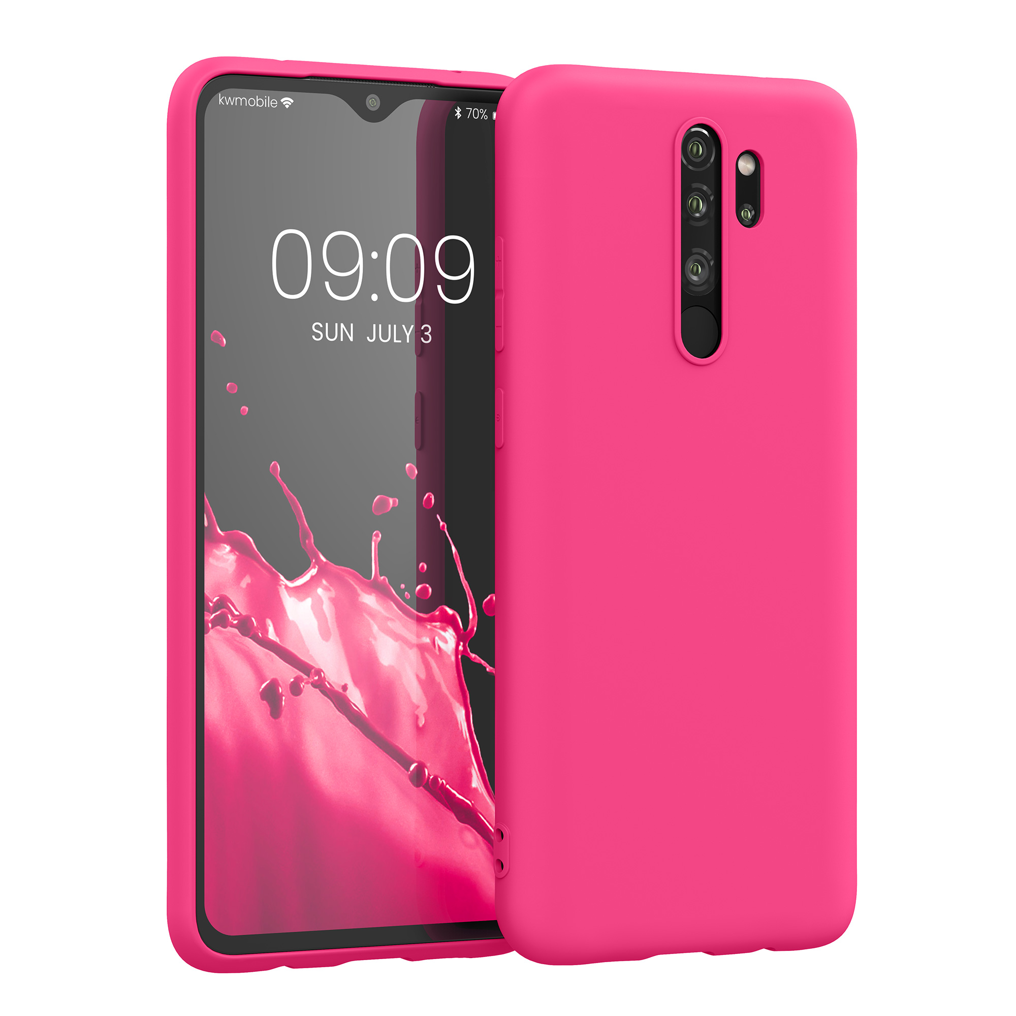TPU kryt kwmobile pro Xiaomi Redmi Note 8 Pro - neonově růžová