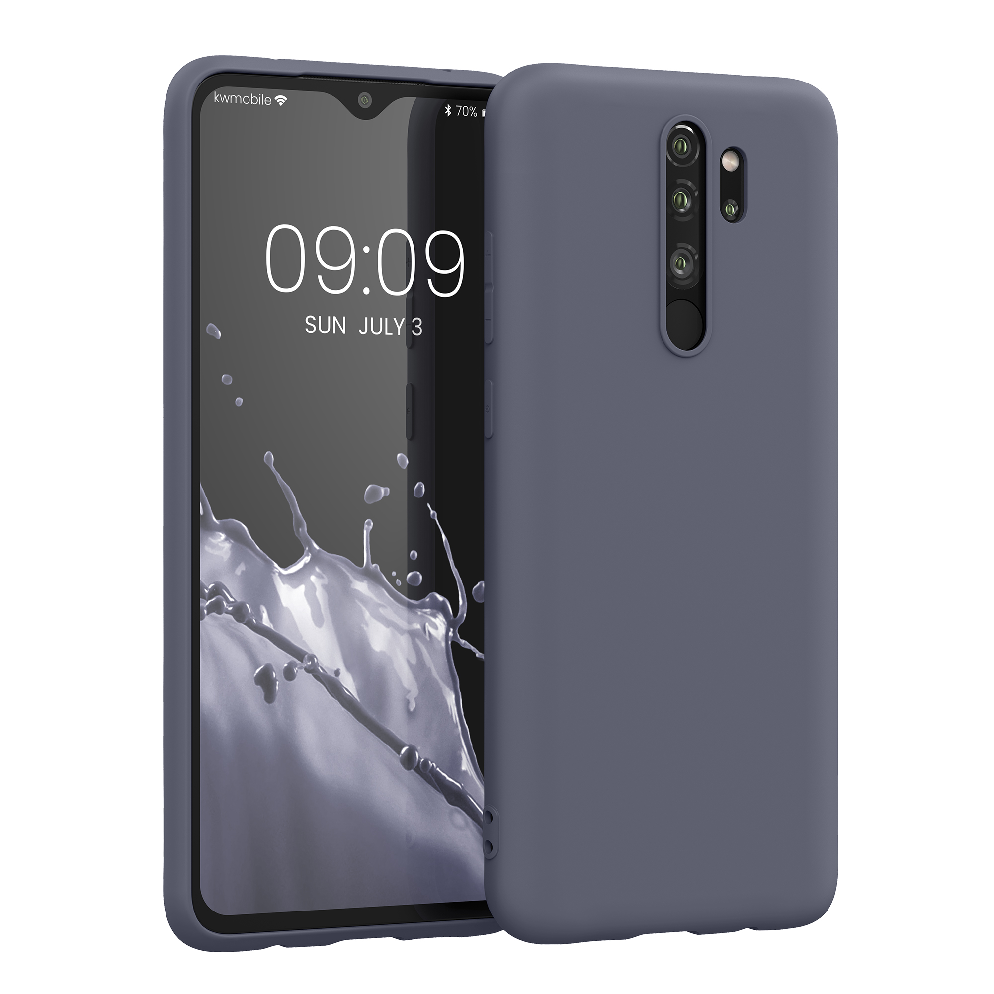 TPU kryt kwmobile pro Xiaomi Redmi Note 8 Pro - modrošedá