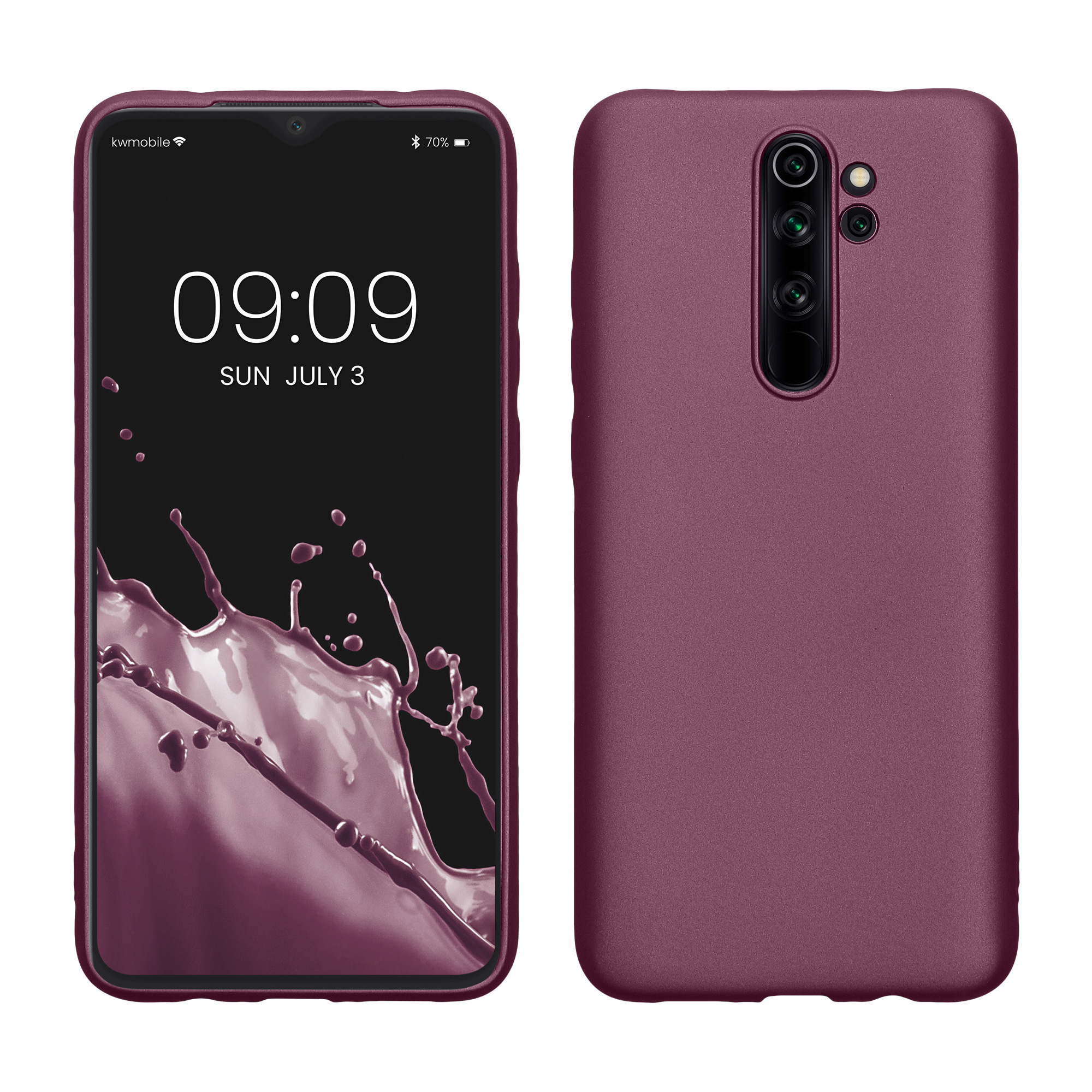Pouzdro pro Xiaomi Redmi Note 8 Pro kwmobile tenké metalické silikonové - metalická levandulová