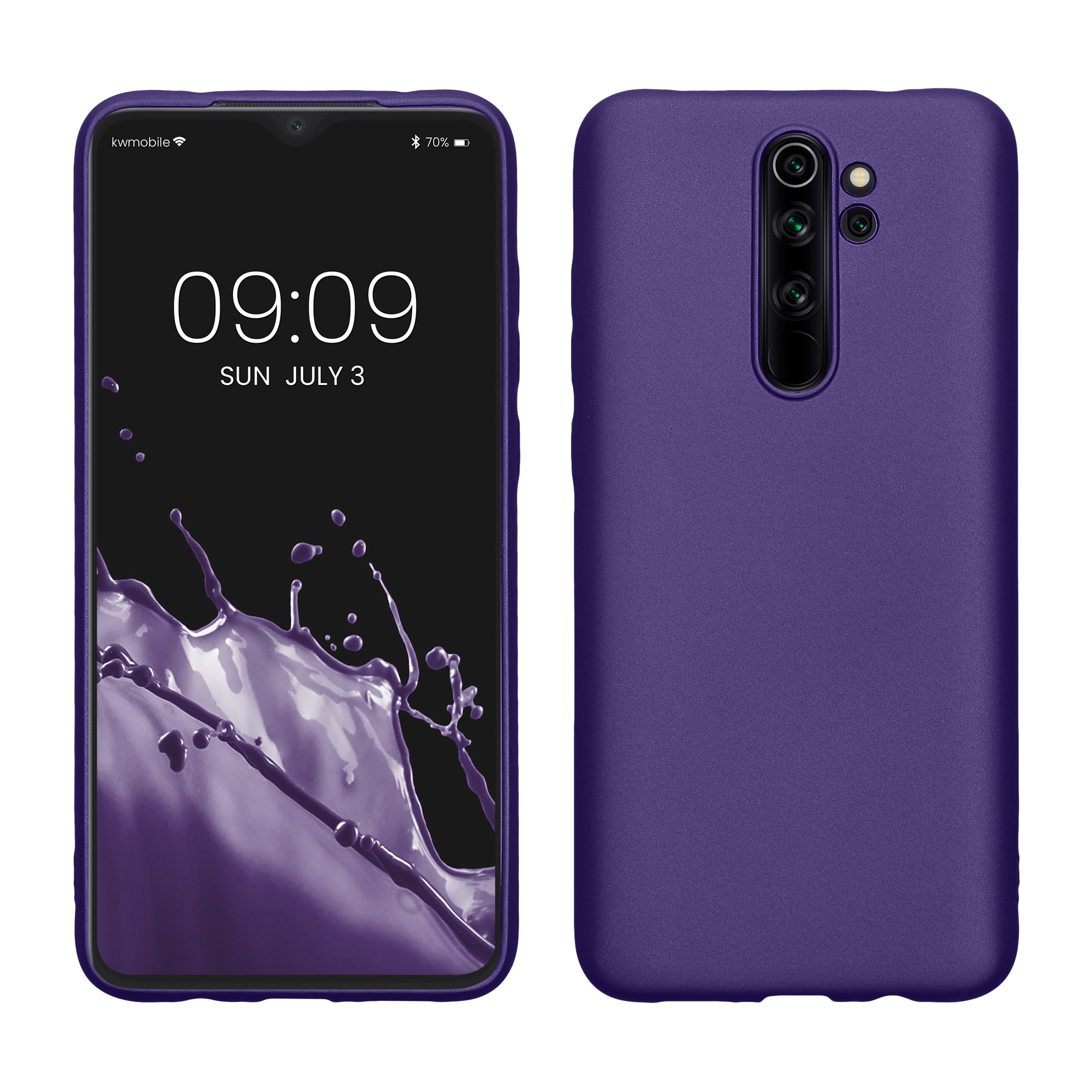 Metalický TPU kryt kwmobile pro Xiaomi Redmi Note 8 Pro - metalická modrofialová