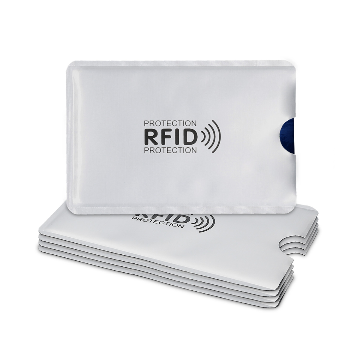 RFID obaly na karty kwmobile 5 ks - stříbrná