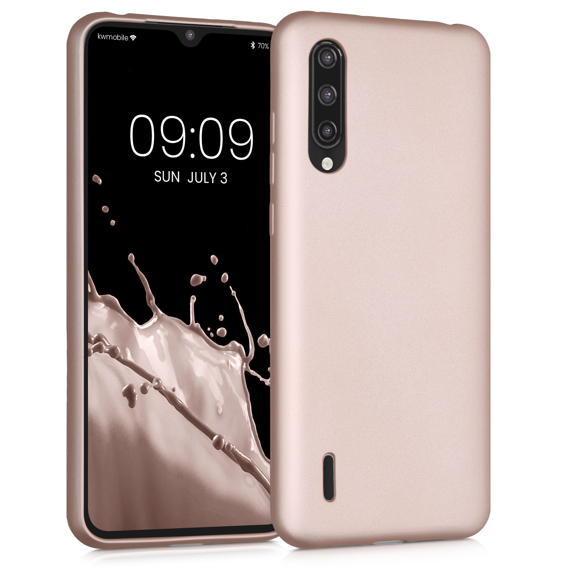 Kryt kwmobile Xiaomi Mi 9 Lite, metalická růžově zlatá