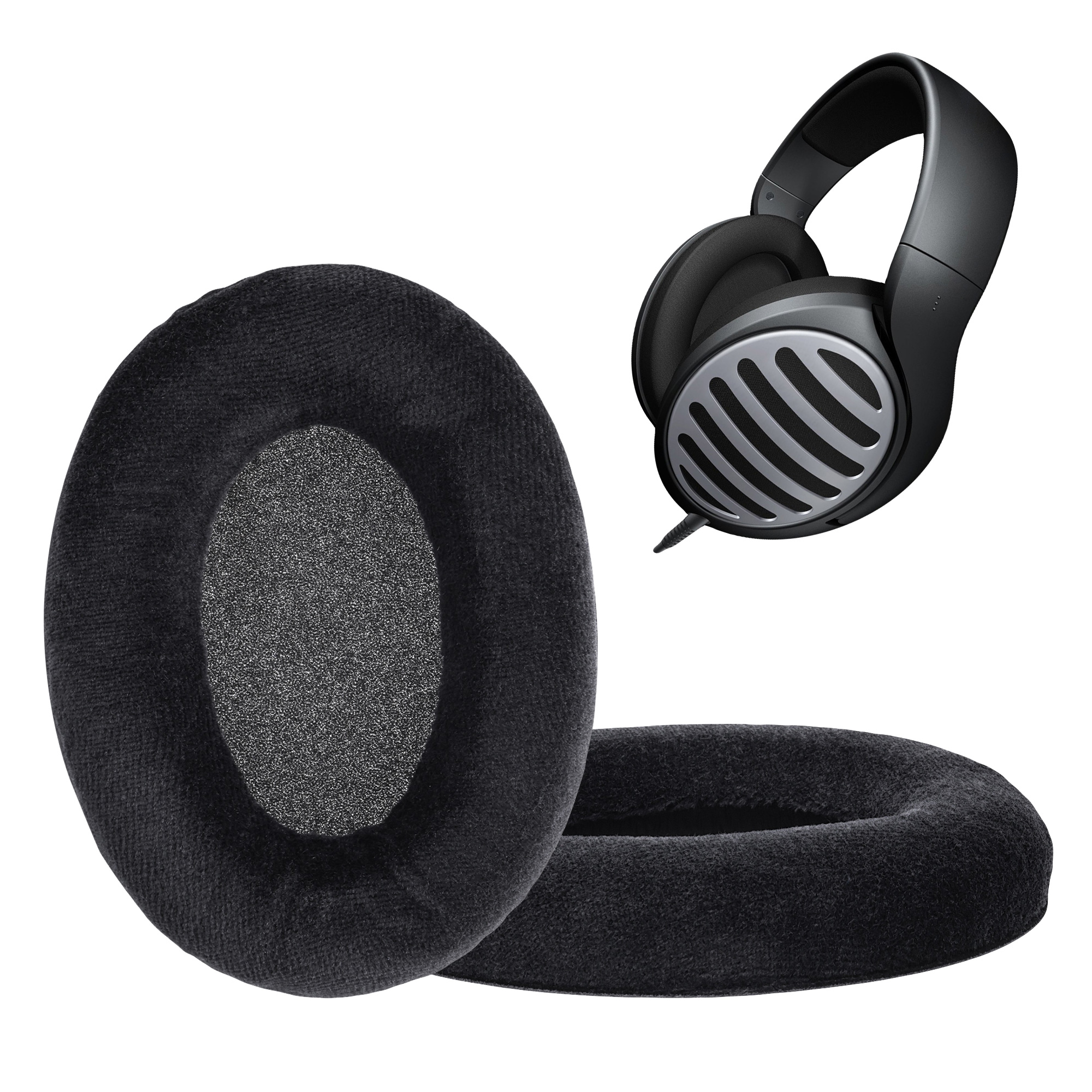 2x Náušníky na sluchátka kwmobile pro Sennheiser HD515 / HD555 / HD595 / HD… - černá