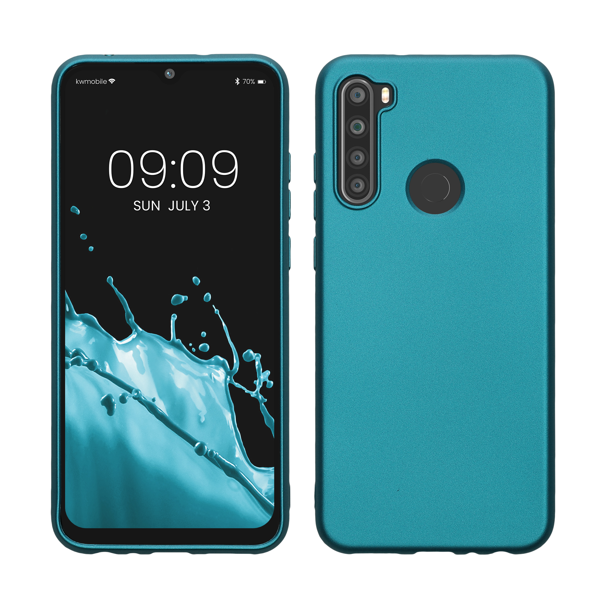 Metalický TPU kryt kwmobile pro Xiaomi Redmi Note 8T - metalická karibská modrá