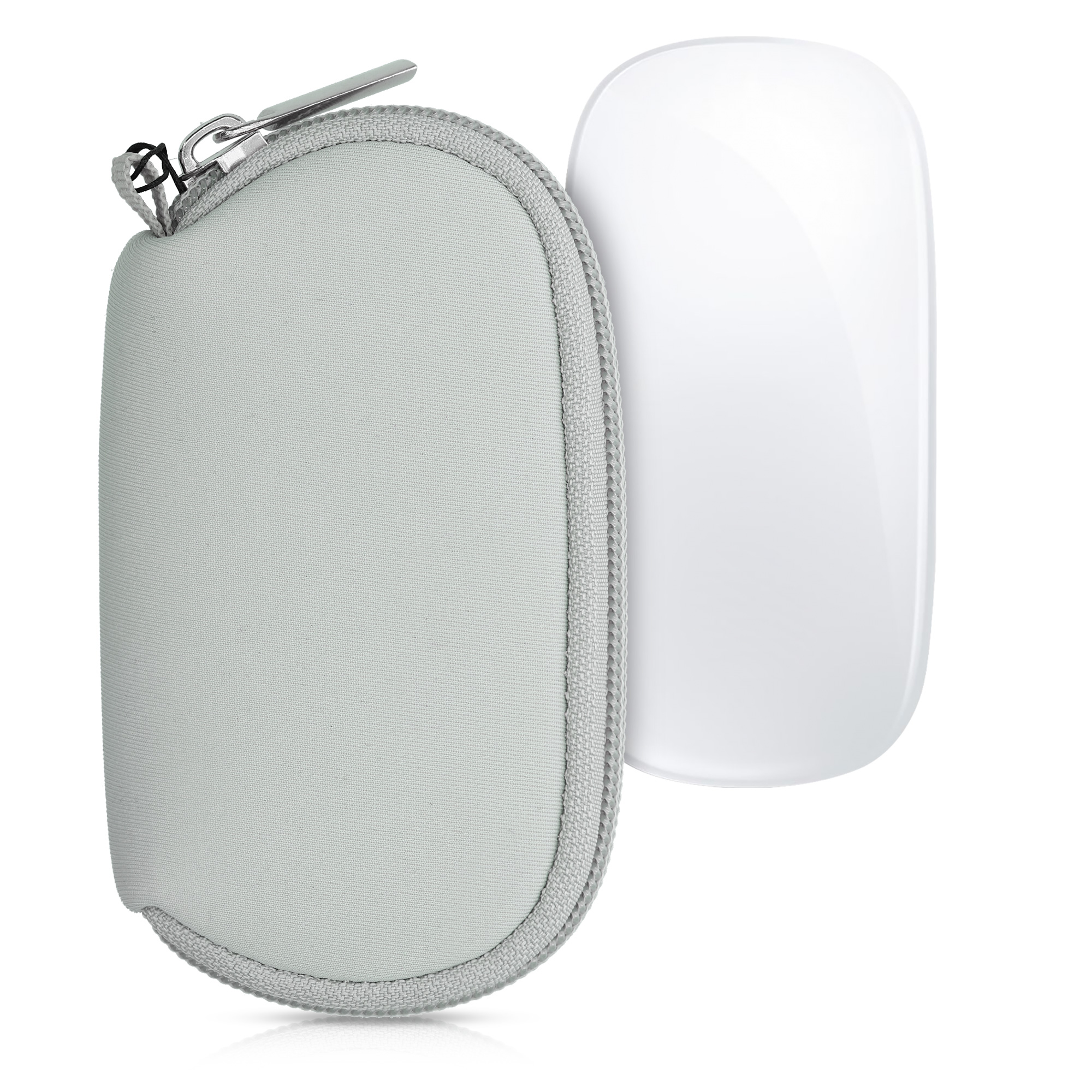 Neoprenové pouzdro na myš Apple Magic Mouse 1 / 2 se zipem kwmobile ‑ světle šedá