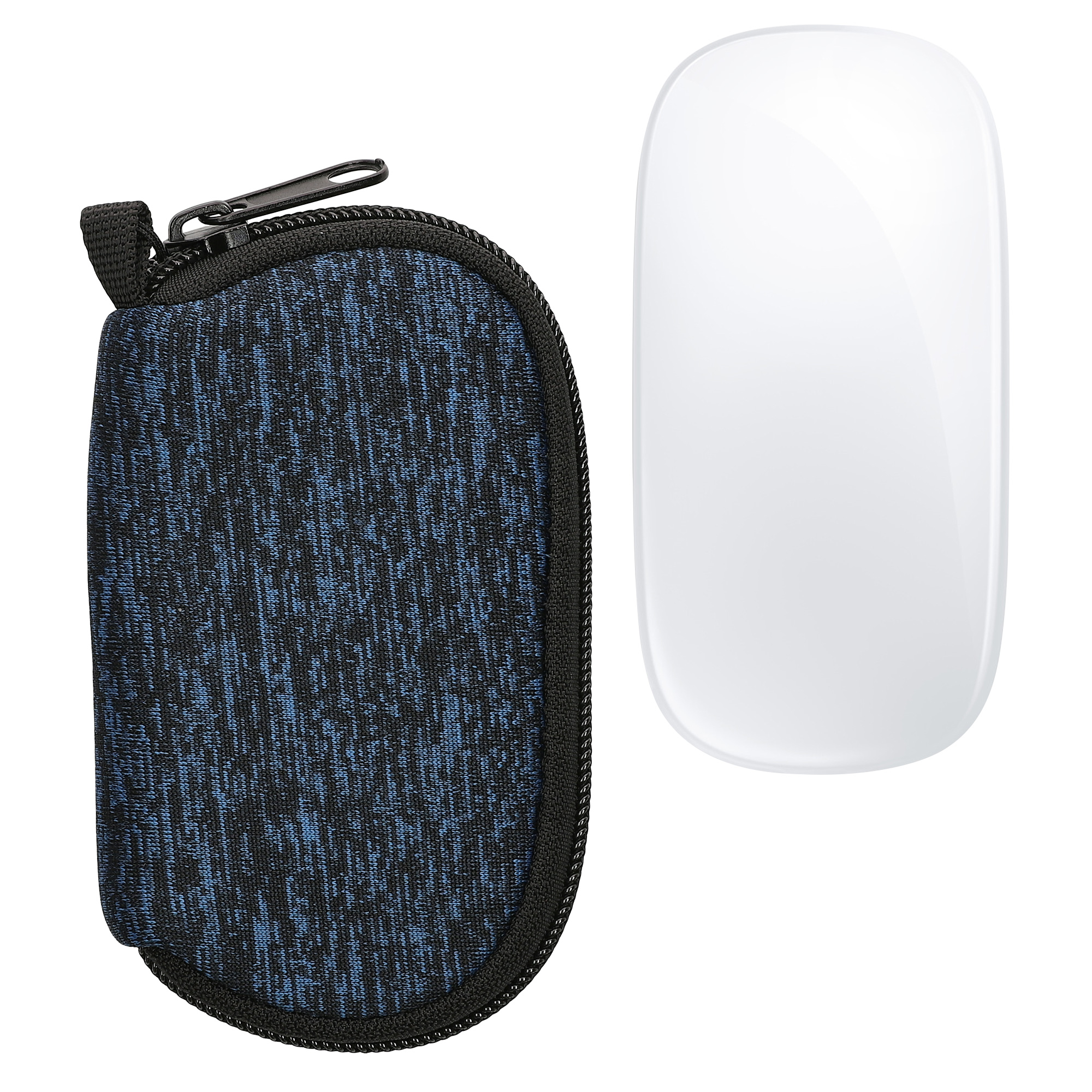 Neoprenové pouzdro na myš Apple Magic Mouse 1 / 2 se zipem kwmobile ‑ hluboká oceánová modrá / černá