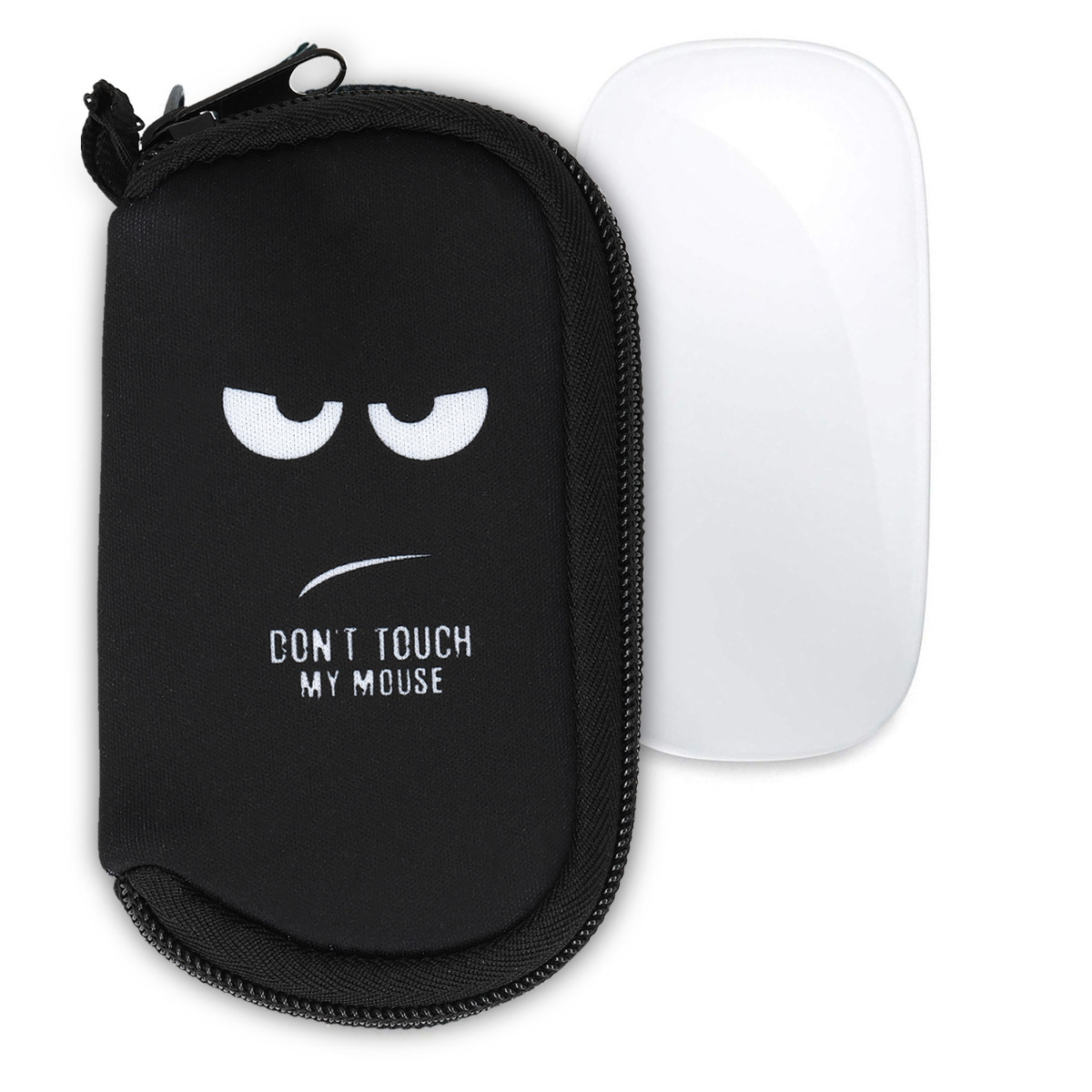 Pouzdro na myš pro Apple Magic Mouse 1 / 2 kwmobile se zipem neoprenové - bílá / černá