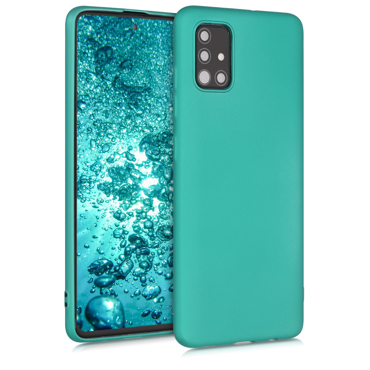 Kryt na mobil Samsung Galaxy A51 kwmobile TPU metalický Metalická tyrkysová