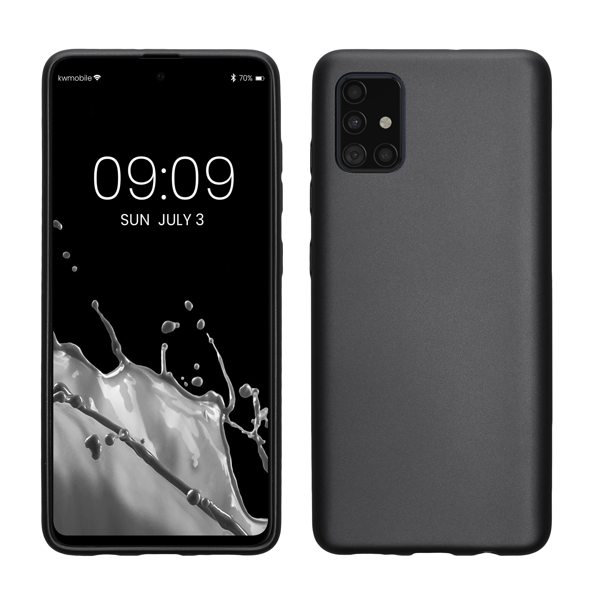 Kryt na mobil Samsung Galaxy A51 kwmobile TPU metalický Metalická šedá