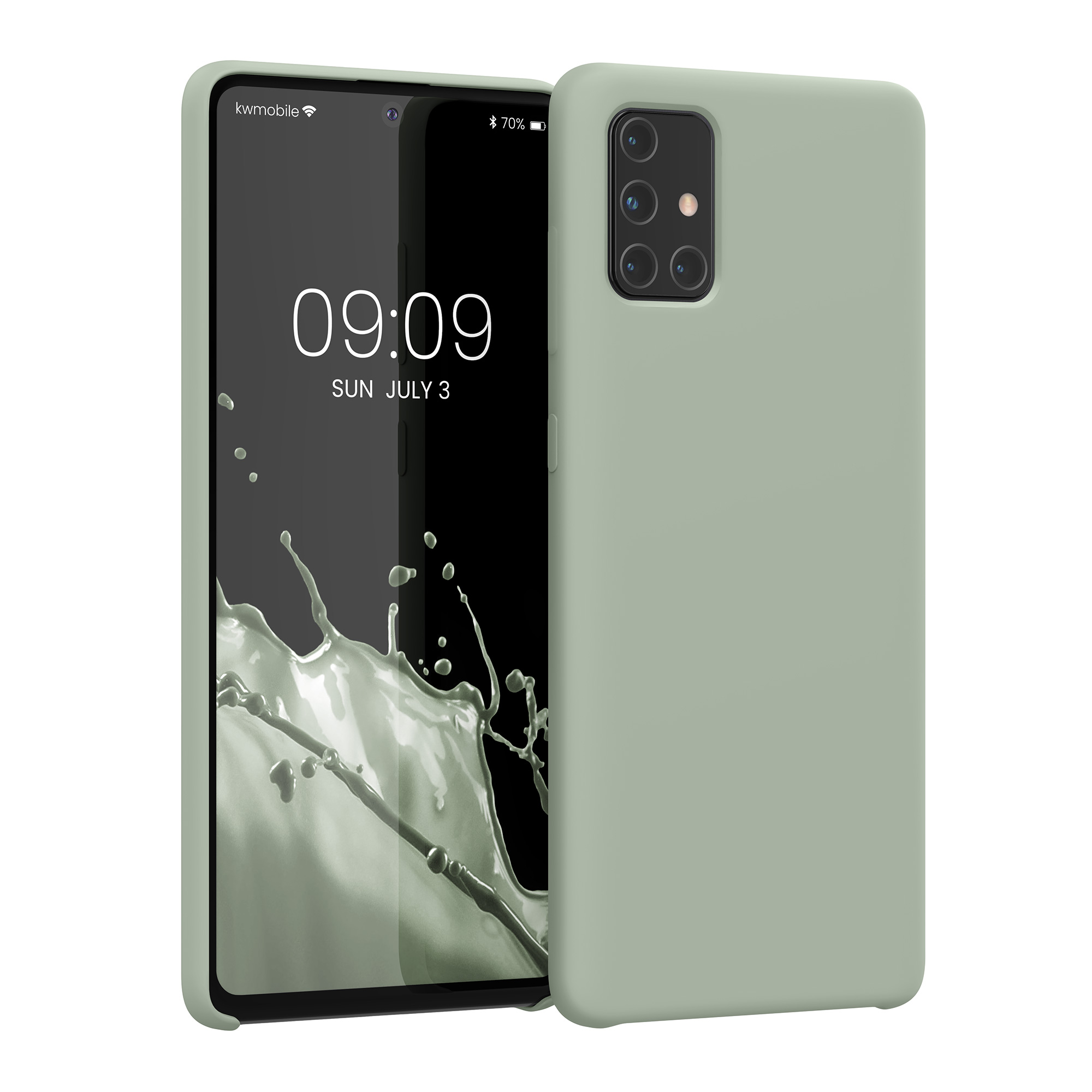 Kryt na mobil Samsung Galaxy A71 kwmobile TPU šedozelený