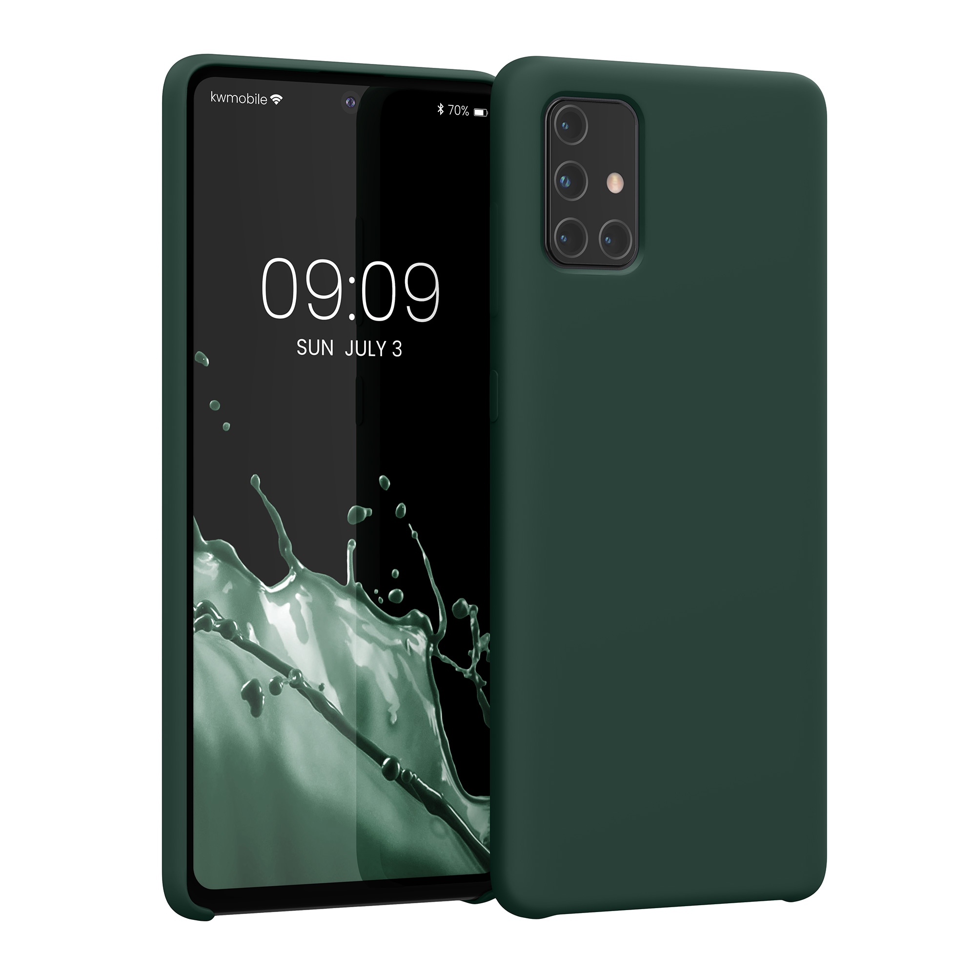Kryt na mobil Samsung Galaxy A71 kwmobile TPU mechově zelený