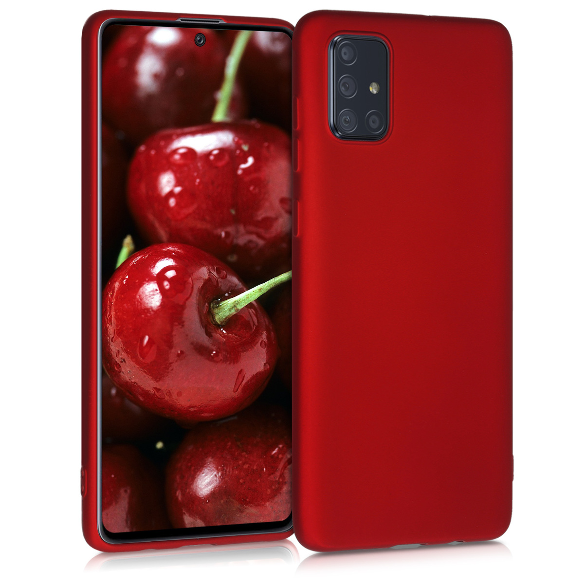 Metalický kryt na mobil Samsung Galaxy A71 kwmobile metalicky tmavě červený
