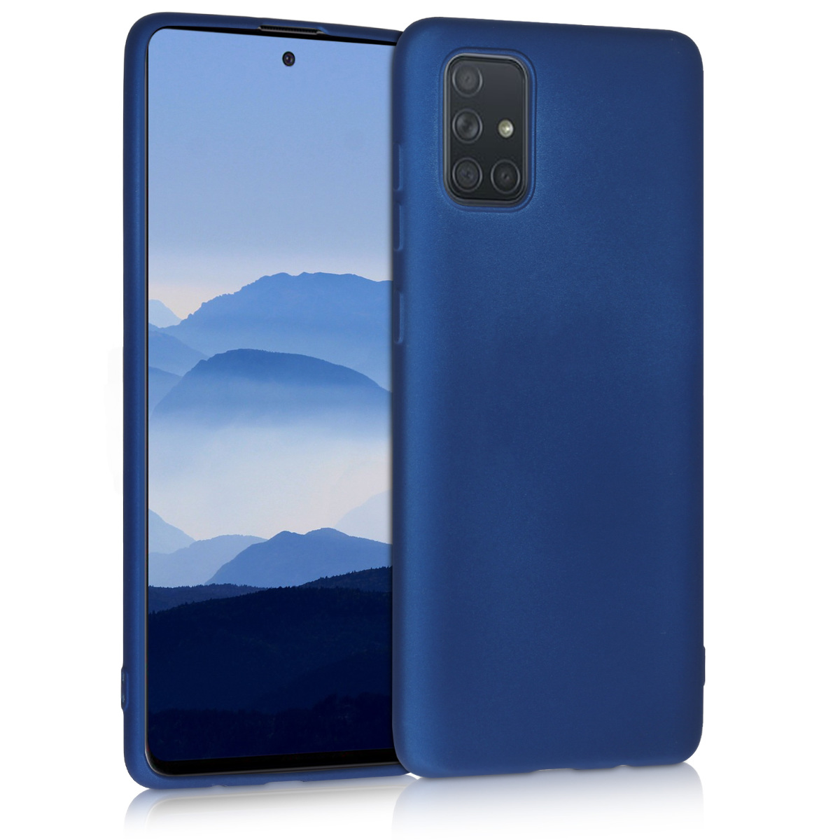 Metalický kryt na mobil Samsung Galaxy A71 kwmobile metalicky modrý