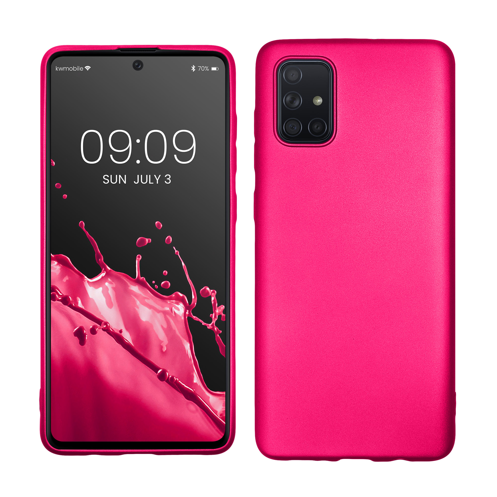 Metalický kryt na mobil Samsung Galaxy A71 kwmobile metalicky růžový
