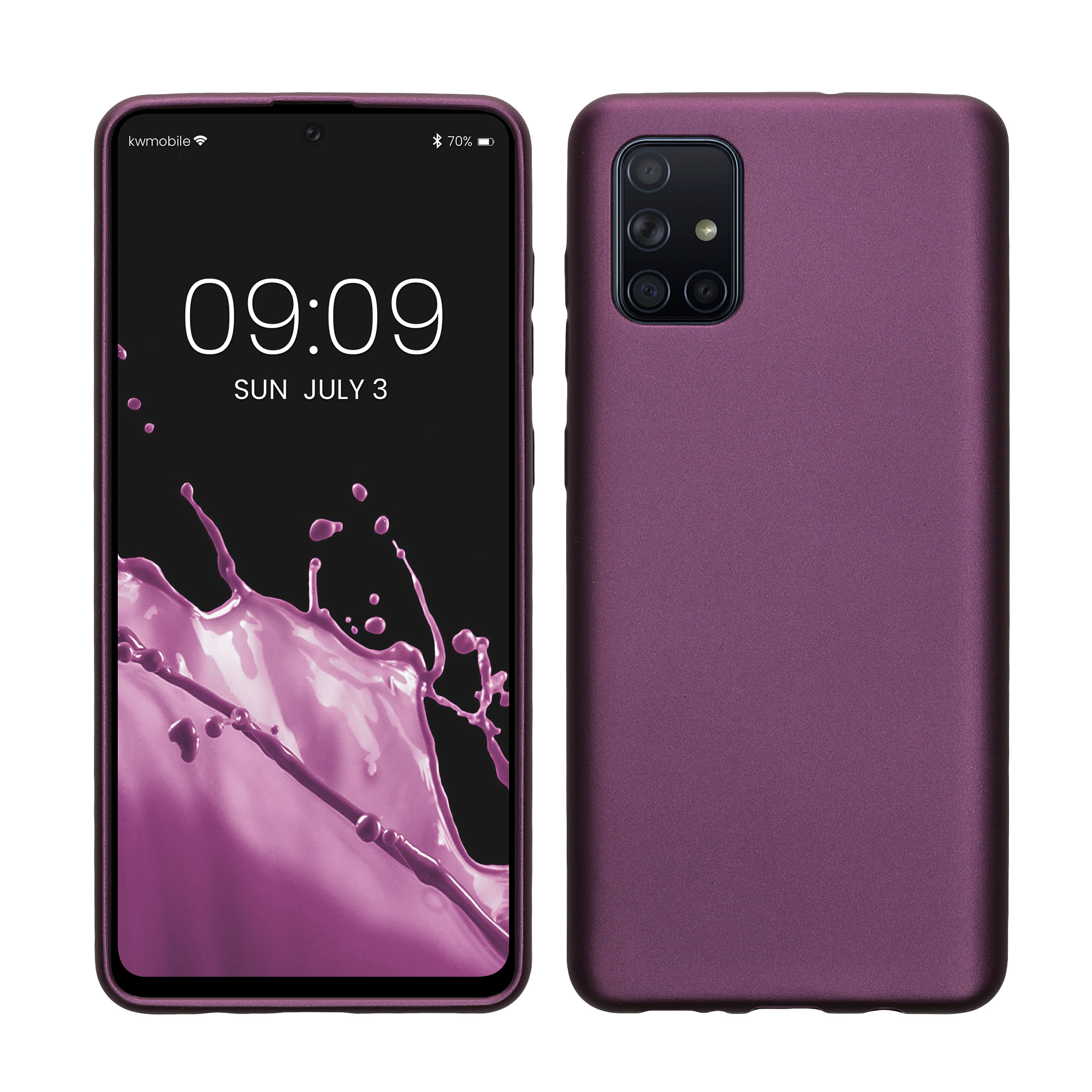Metalický kryt na mobil Samsung Galaxy A71 kwmobile metalicky levandulový