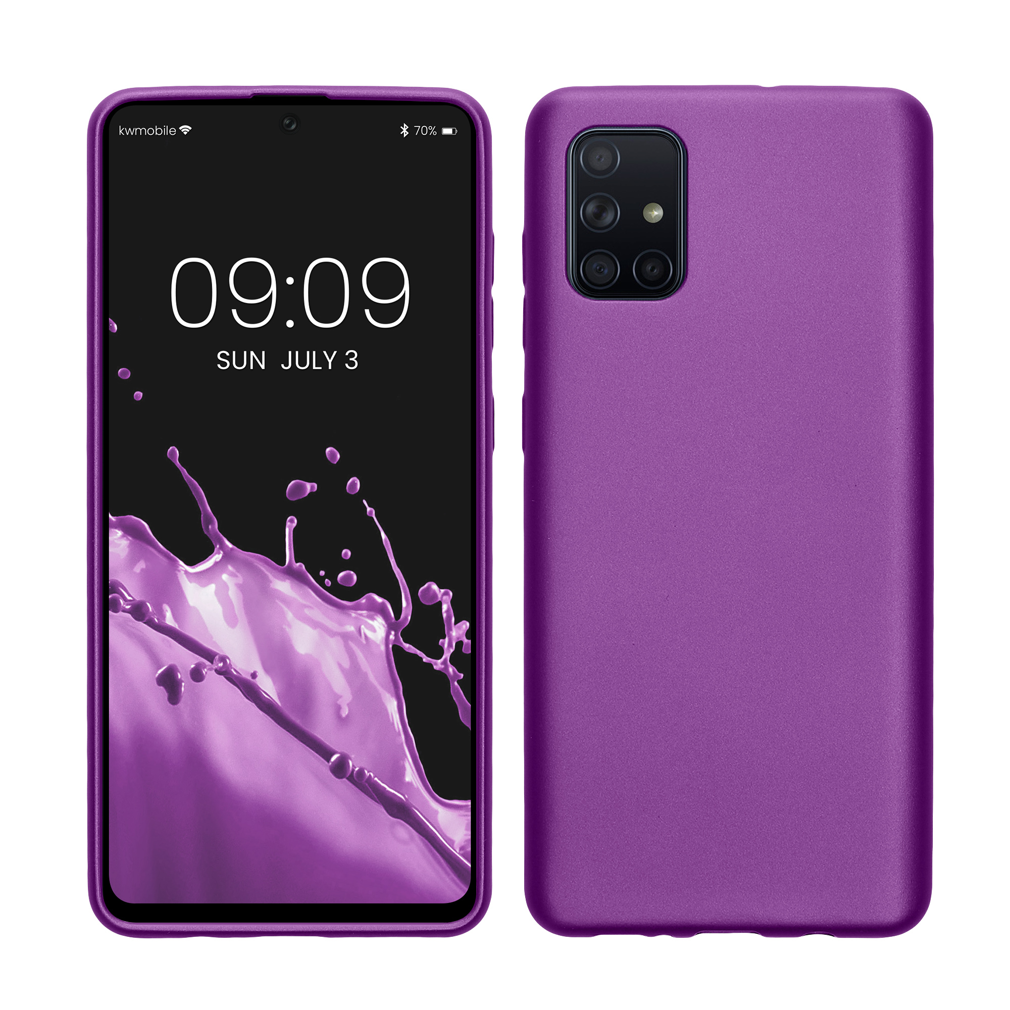 Metalický kryt na mobil Samsung Galaxy A71 kwmobile metalicky fialový