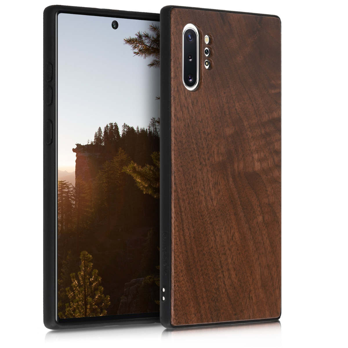 Dřevěný kryt na mobil Samsung Galaxy Note 10 Plus kwmobile tmavě hnědý