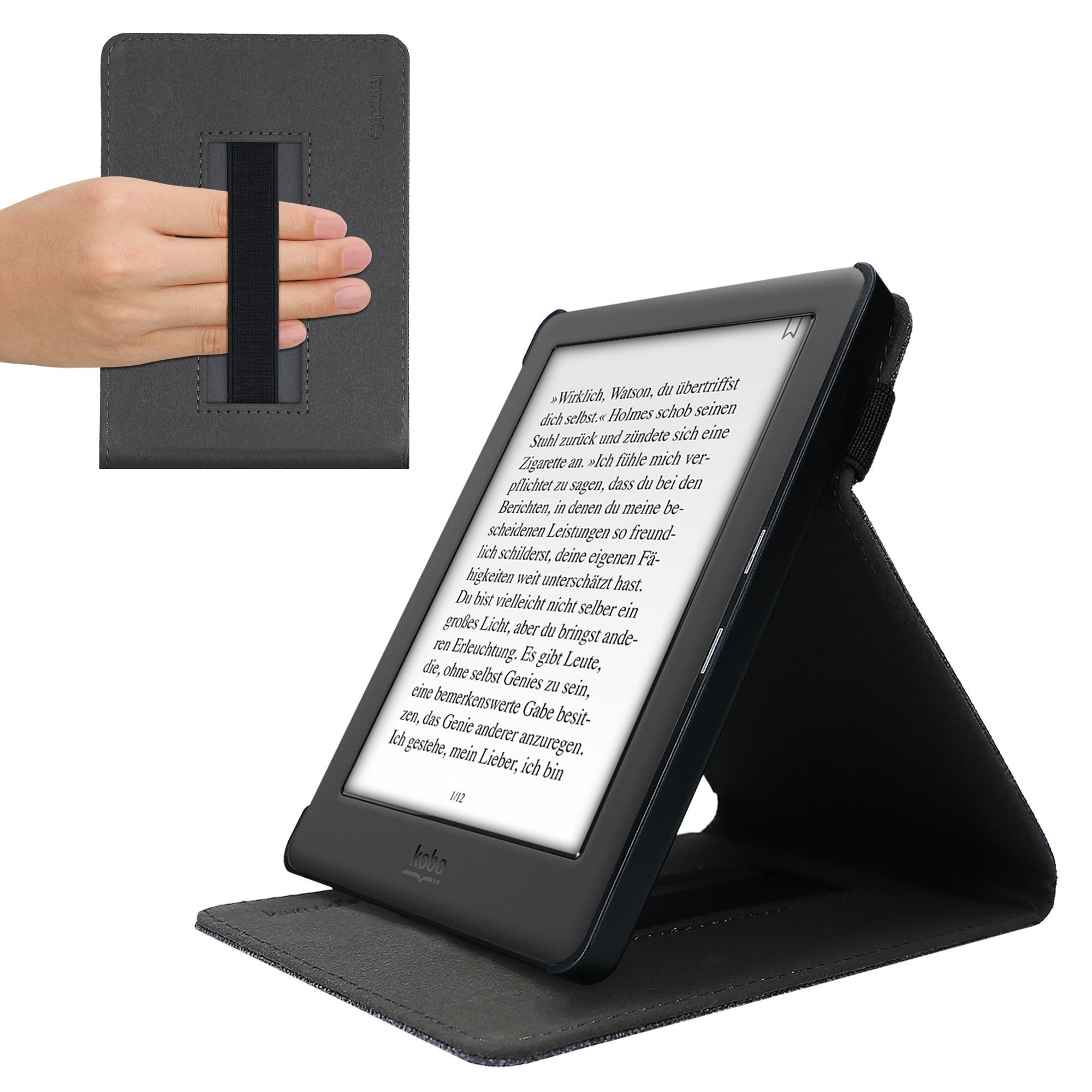 Pouzdro na čtečku kwmobile pro Kobo Glo HD / Touch 2.0 - šedá