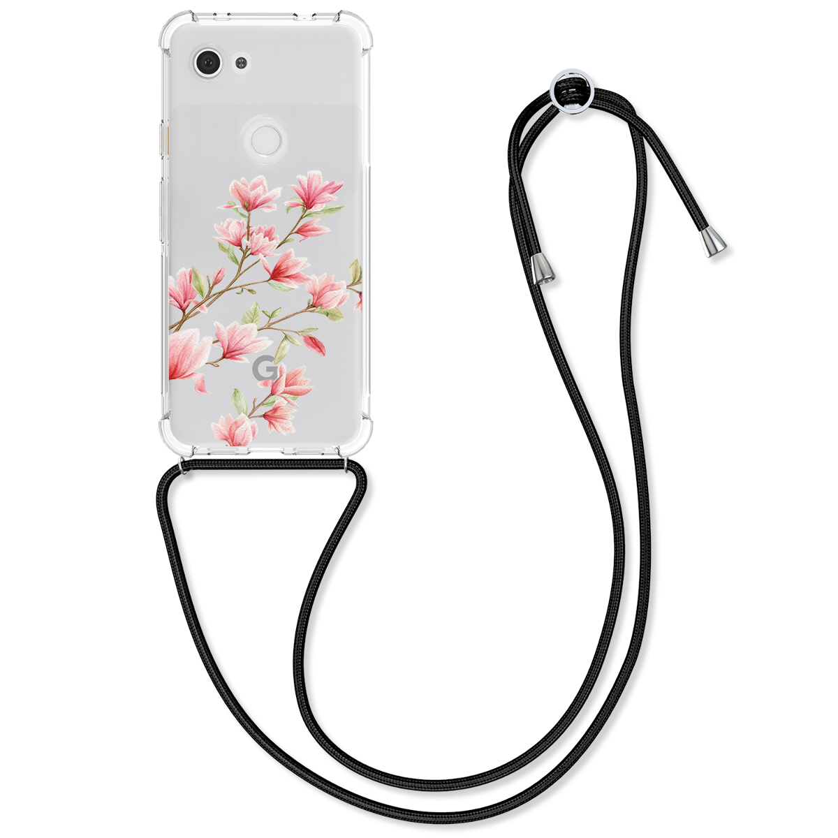 Crossbody kryt kwmobile pro Google Pixel 3a - magnólie růžová / bílá / transparentní