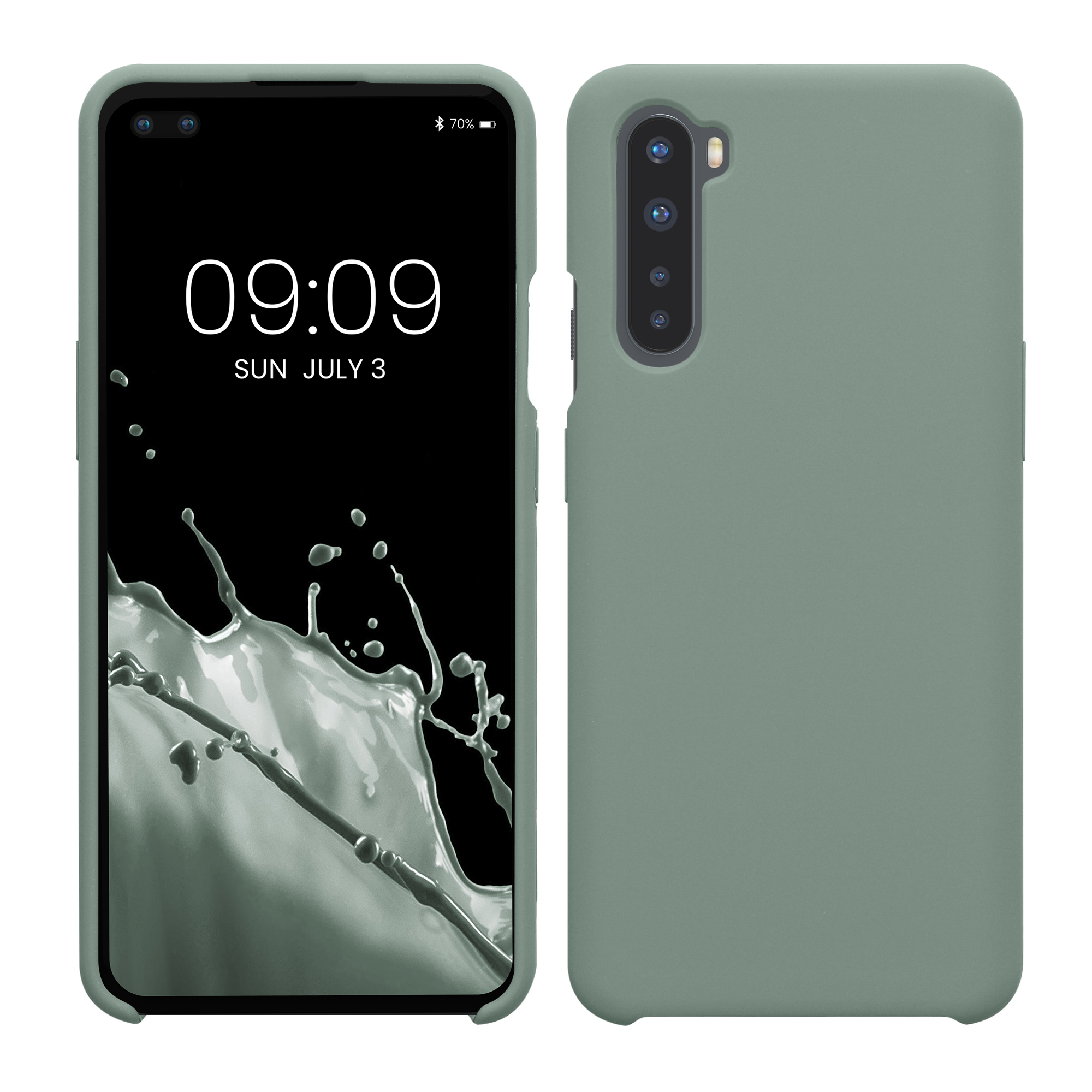 Kwmobile Silikonový kryt OnePlus Nord dešťově zelená