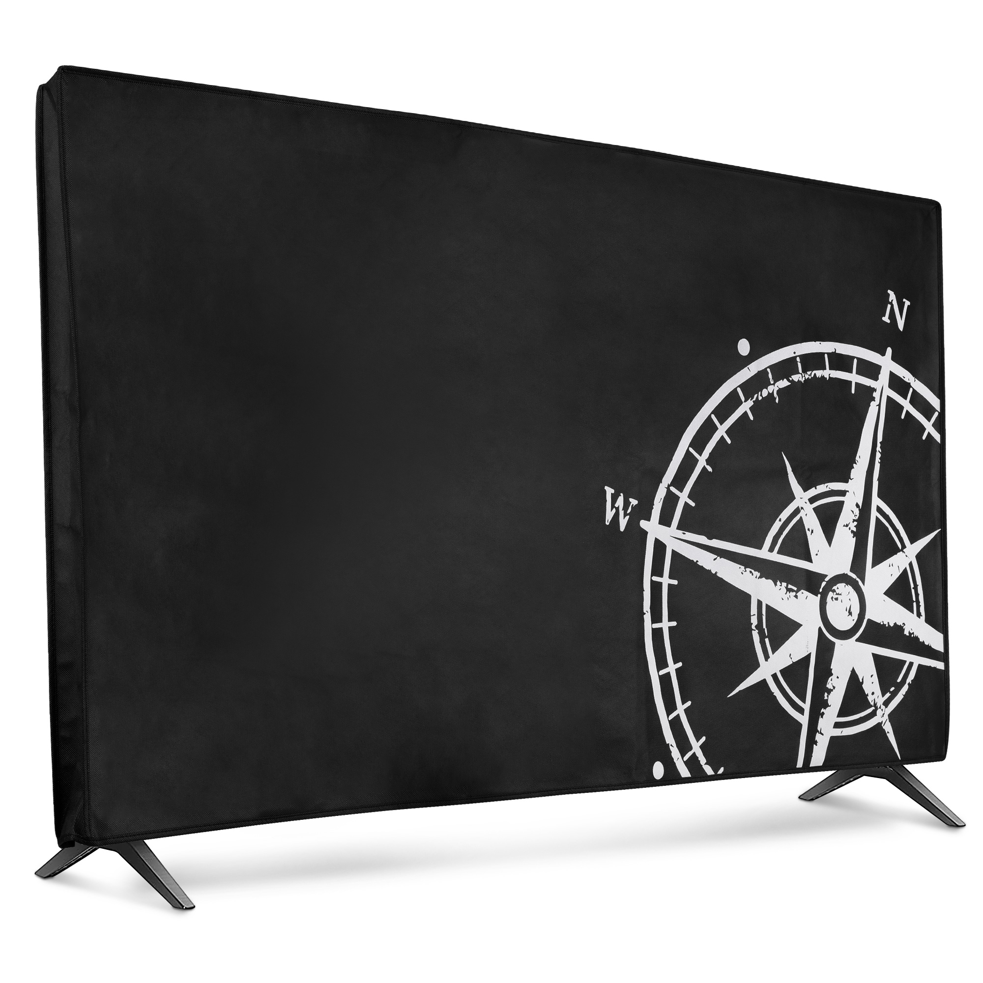 Vnitřní kryt na TV 55" kwmobile - syntetická látka bílá / černá