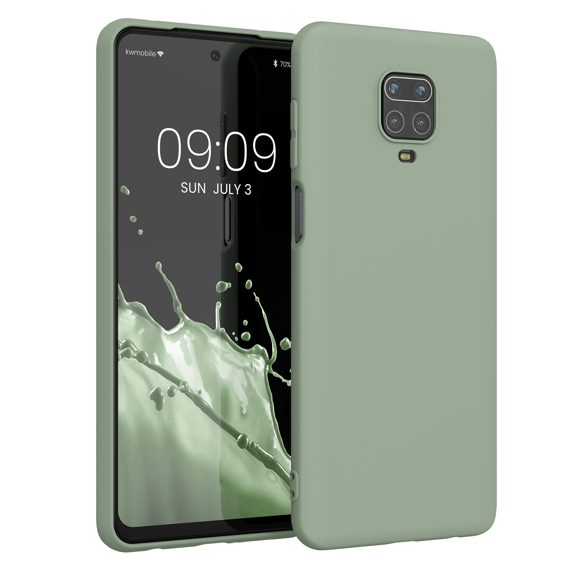 TPU kryt kwmobile pro Xiaomi Redmi Note 9S / 9 Pro / 9 Pro Max - šedozelená