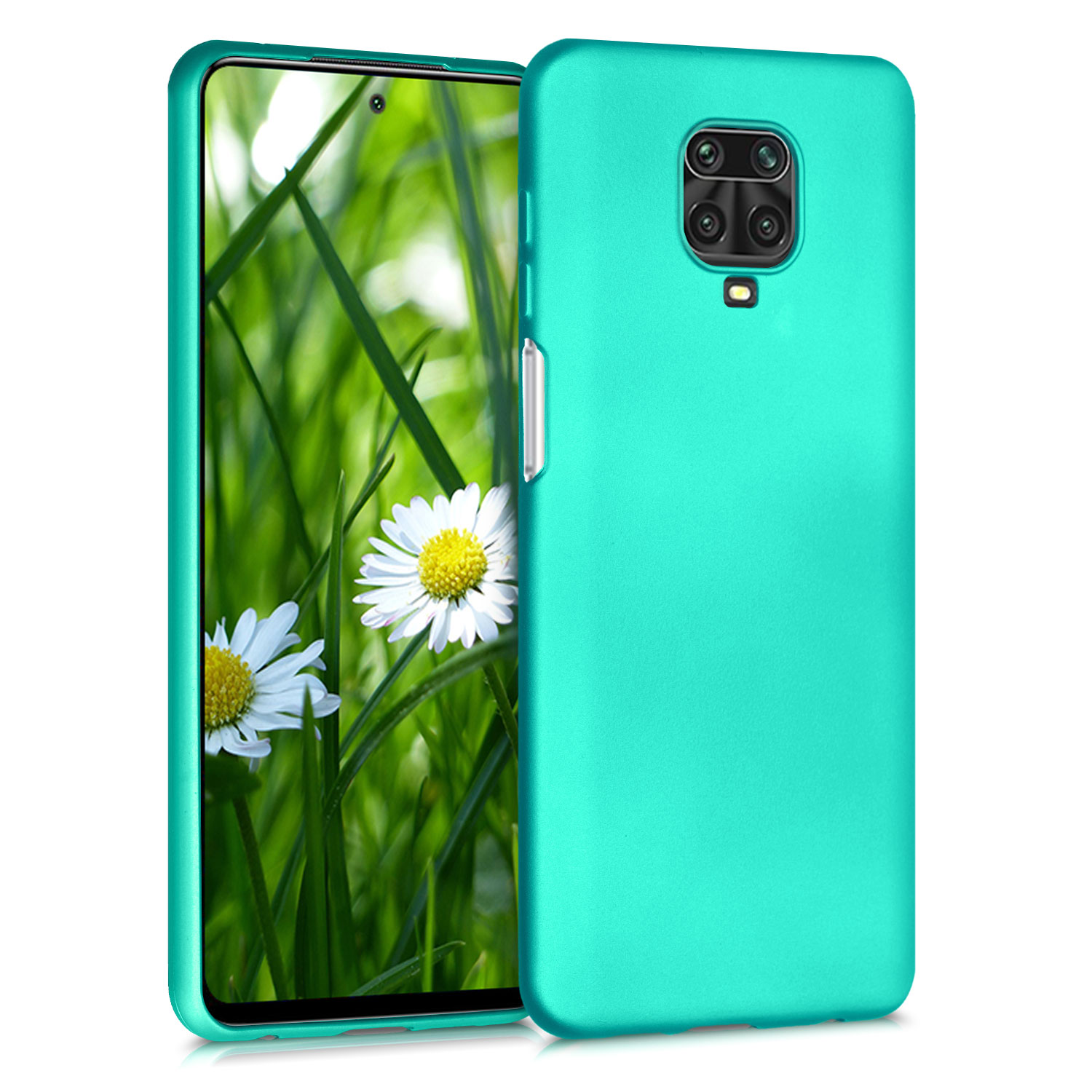 Metalický TPU kryt kwmobile pro Xiaomi Redmi Note 9S / 9 Pro / 9 Pro Max - metalická tyrkysová