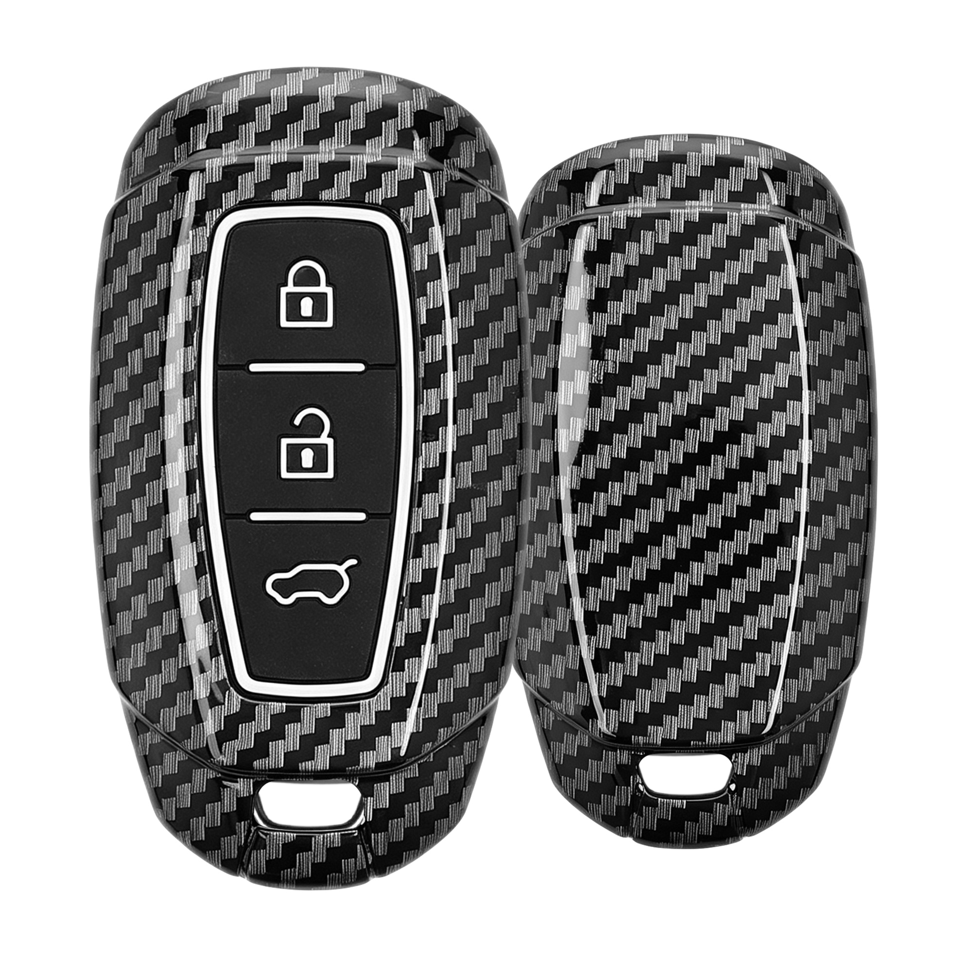 Pouzdro na klíč od auta kwmobile pro Hyundai 3 Button Car Key Keyless Go - karbonově černá