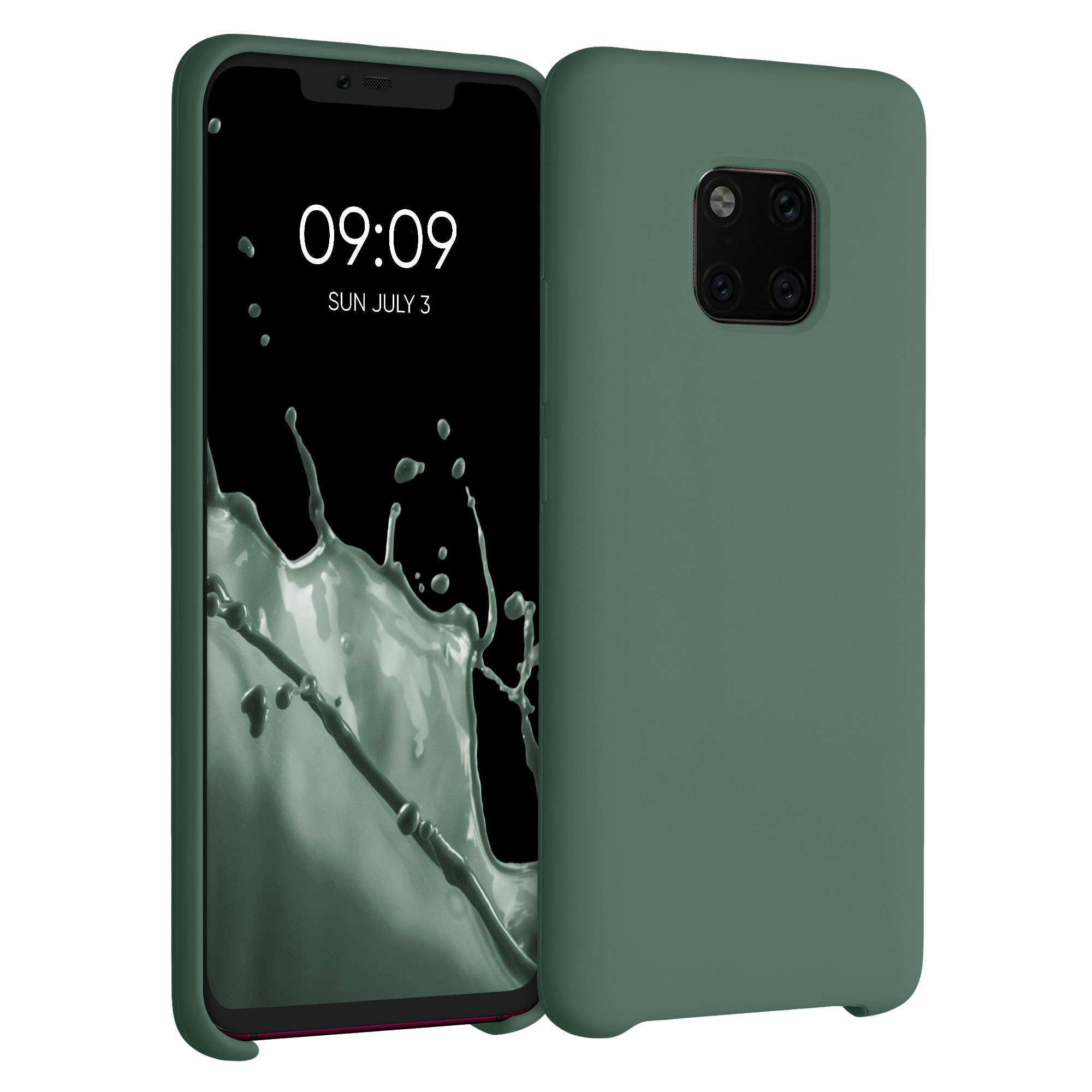 Silikonový kryt pro Huawei Mate 20 Pro, nárazuvzdorný, pro bezdrátové nabíjení kwmobile ‑ lesní zelená