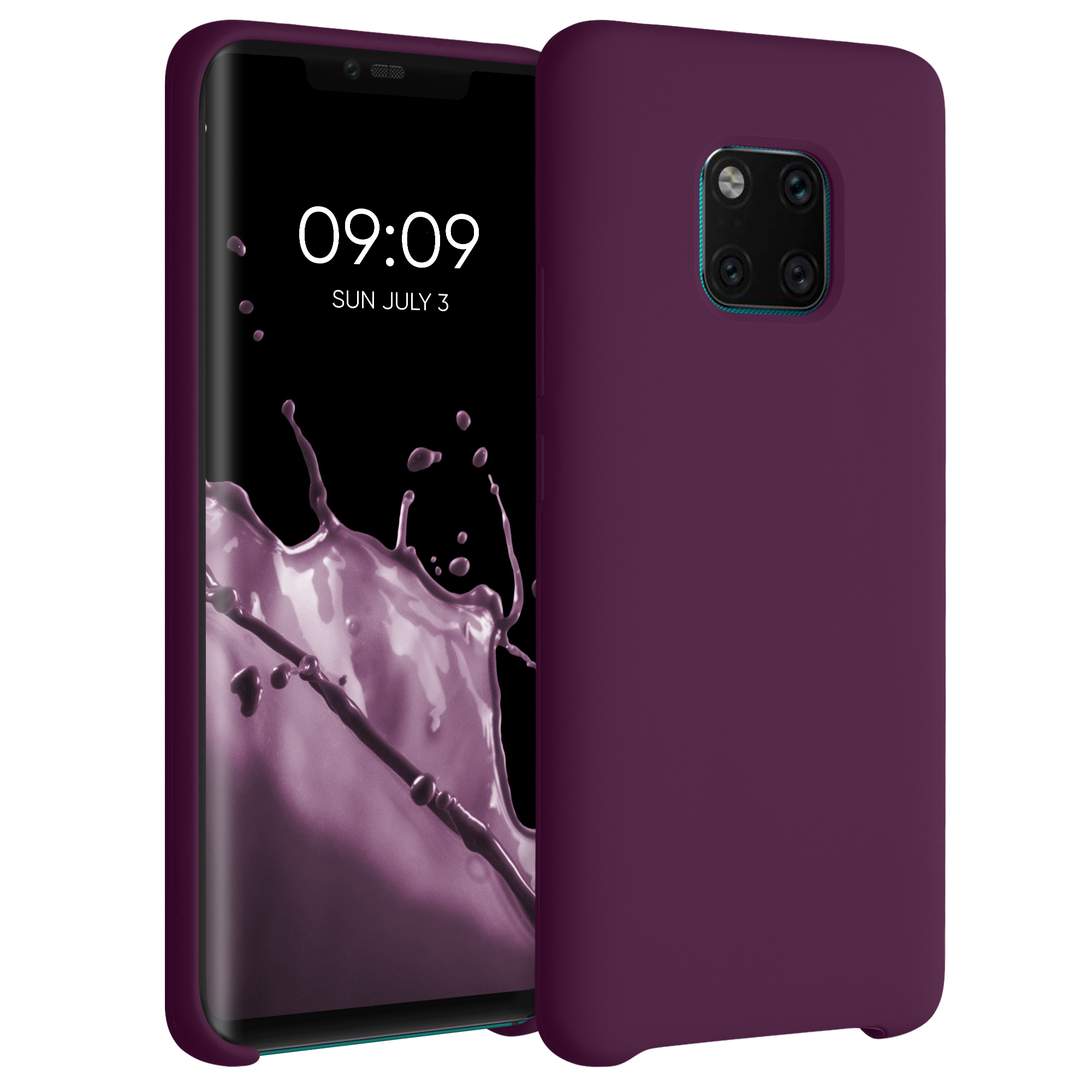 Silikonový kryt pro Huawei Mate 20 Pro, nárazuvzdorný, pro bezdrátové nabíjení kwmobile ‑ vínově fialová